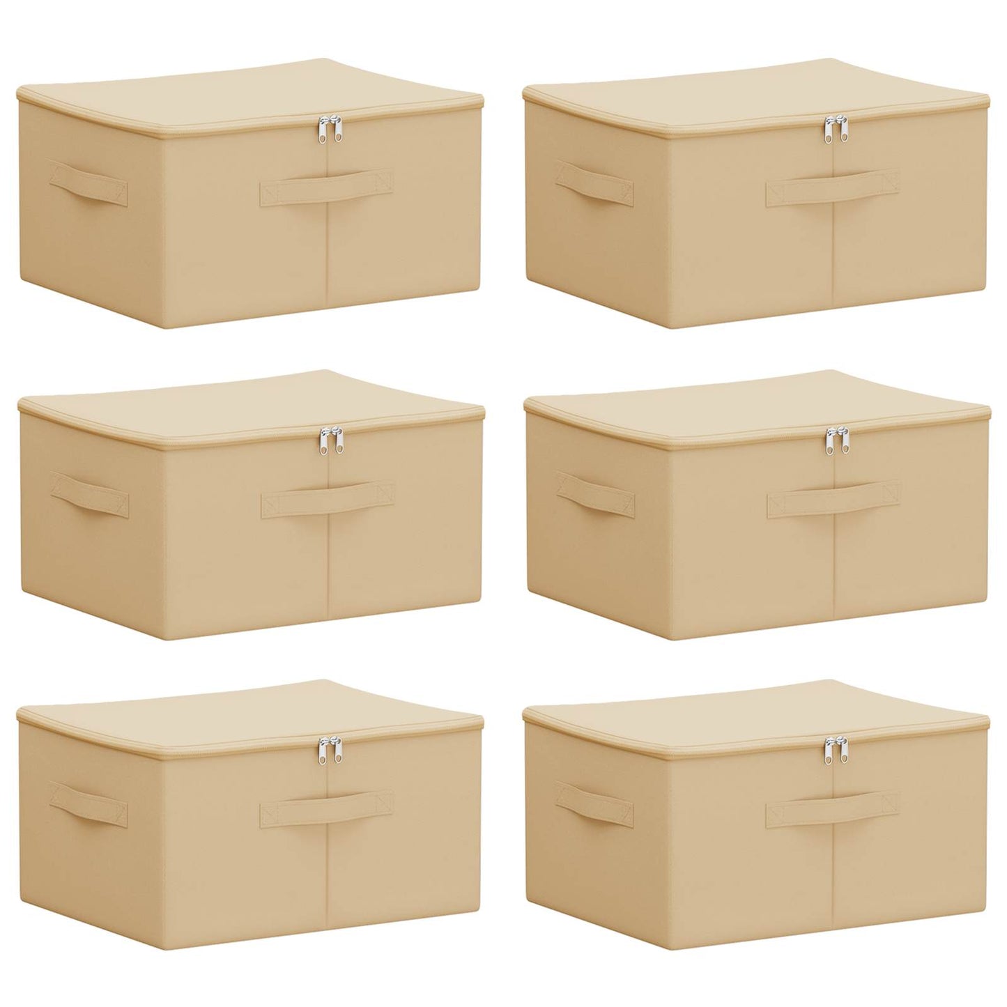 Saugojimo dėžė 6 pcs Kreminė 43 x 34 x 23 cm Neaustinis audinys