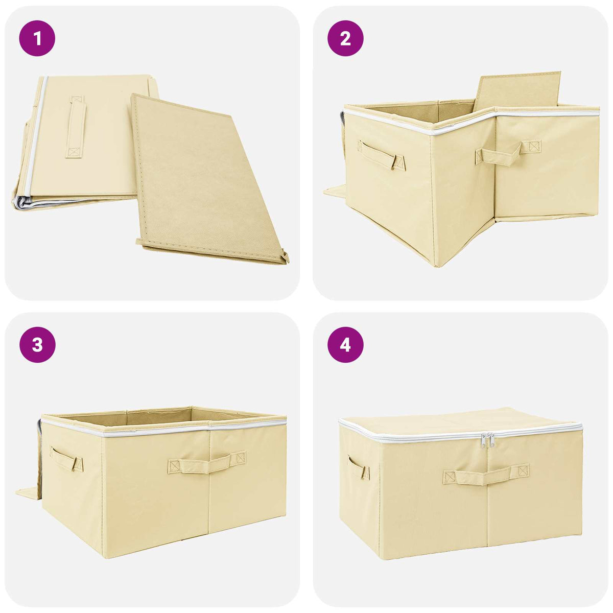 Saugojimo dėžė 24 pcs Kreminė 43 x 34 x 23 cm