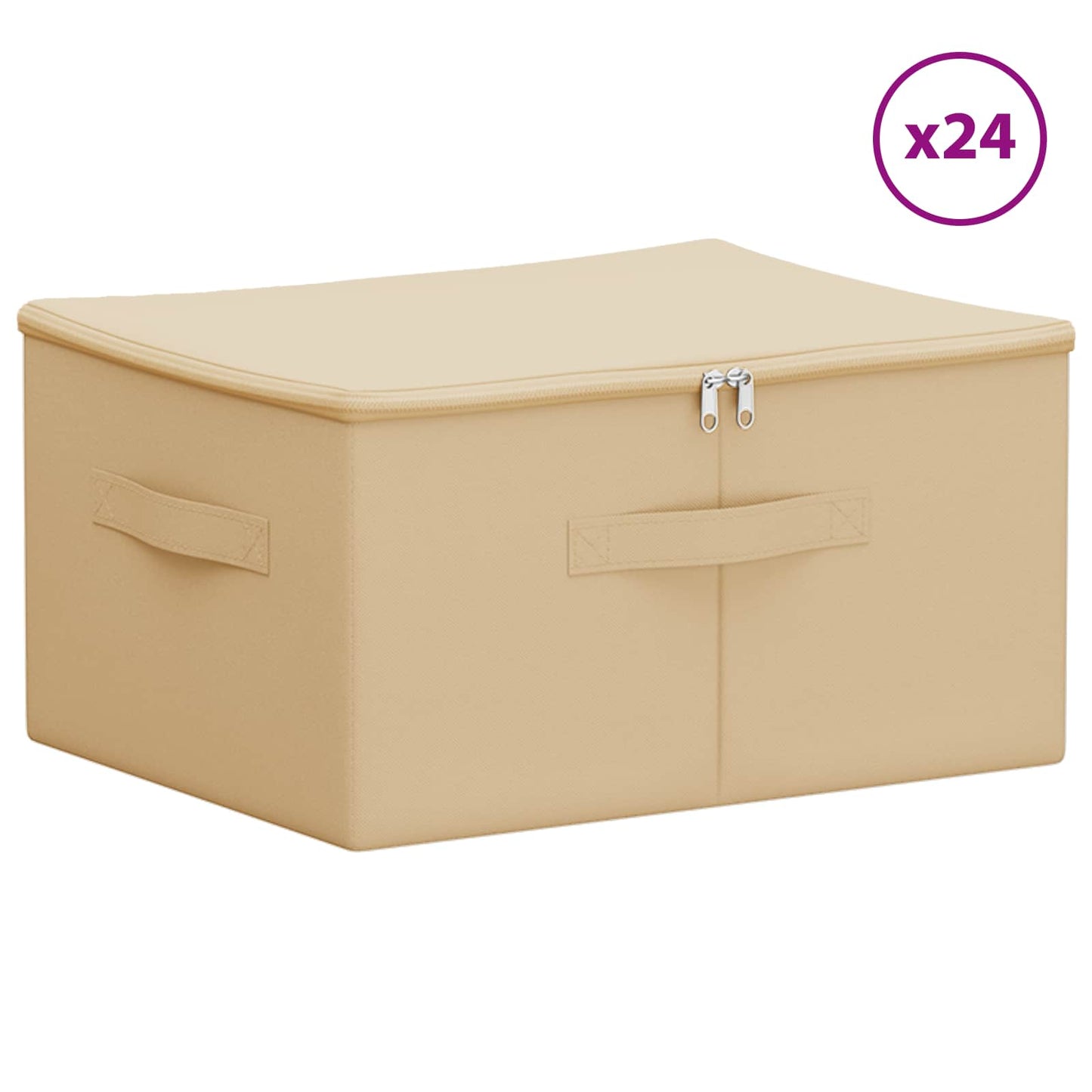 Saugojimo dėžė 24 pcs Kreminė 50 x 30 x 25 cm