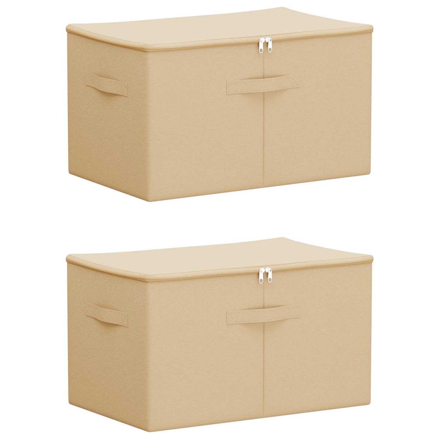 Saugojimo dėžė 2 pcs Kreminė 55 x 35 x 32 cm Neaustinis audinys