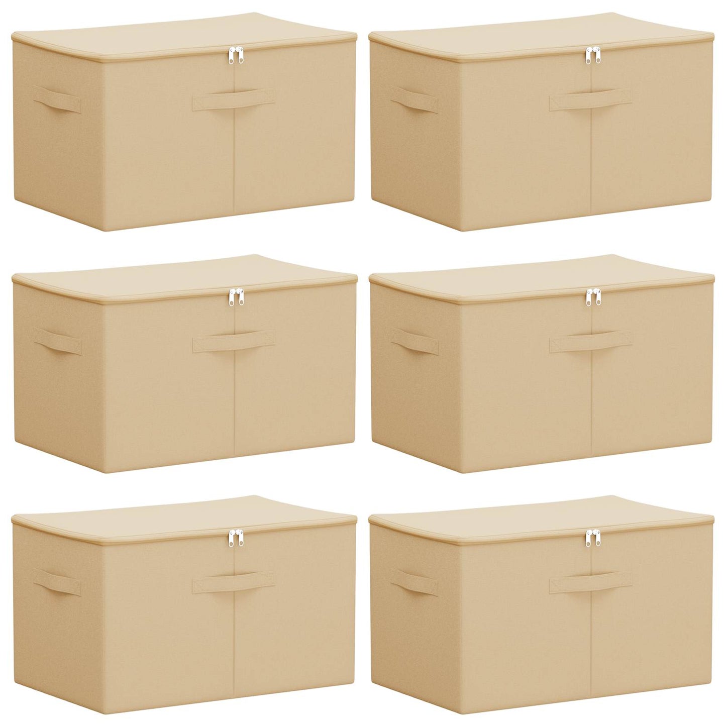 Saugojimo dėžė 6 pcs Kreminė 55 x 35 x 32 cm Neaustinis audinys