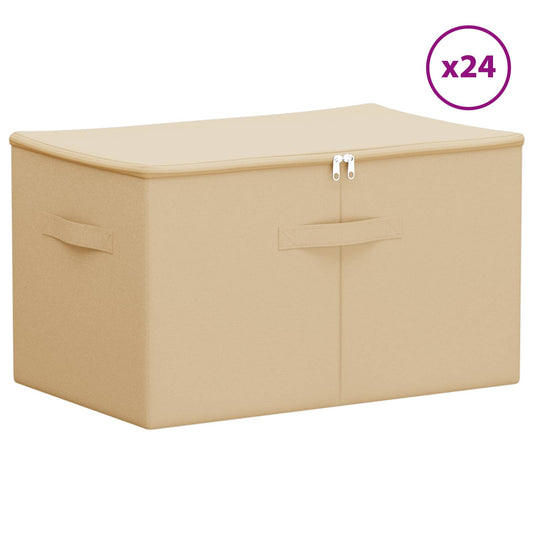Saugojimo dėžė 24 pcs Kreminė 55 x 35 x 32 cm