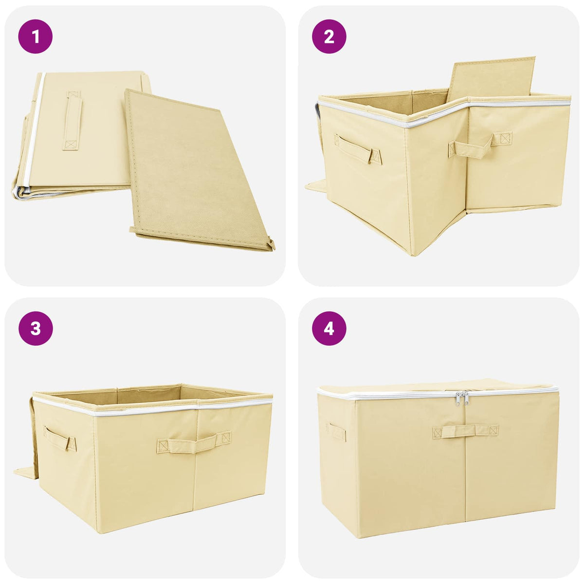 Saugojimo dėžė 24 pcs Kreminė 55 x 35 x 32 cm