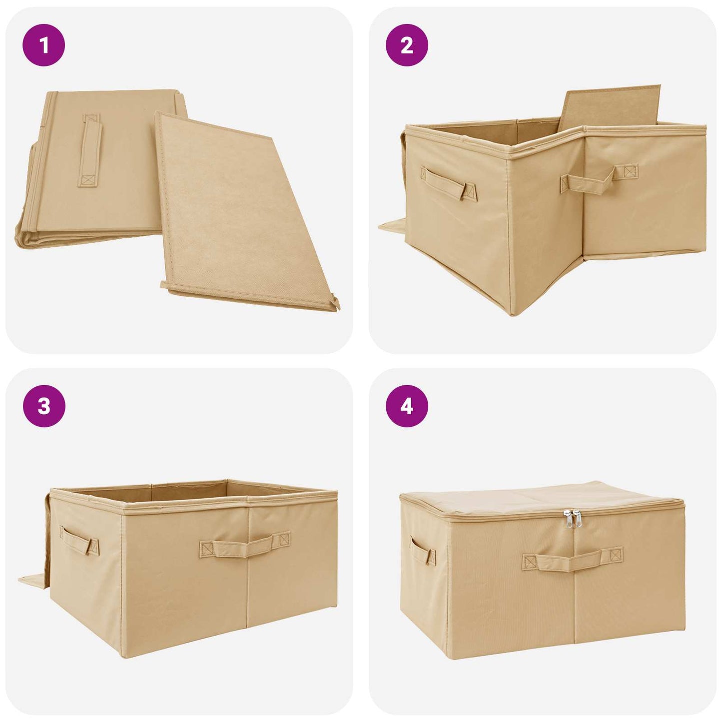 Saugojimo dėžė 24 pcs Kreminė 55 x 35 x 32 cm