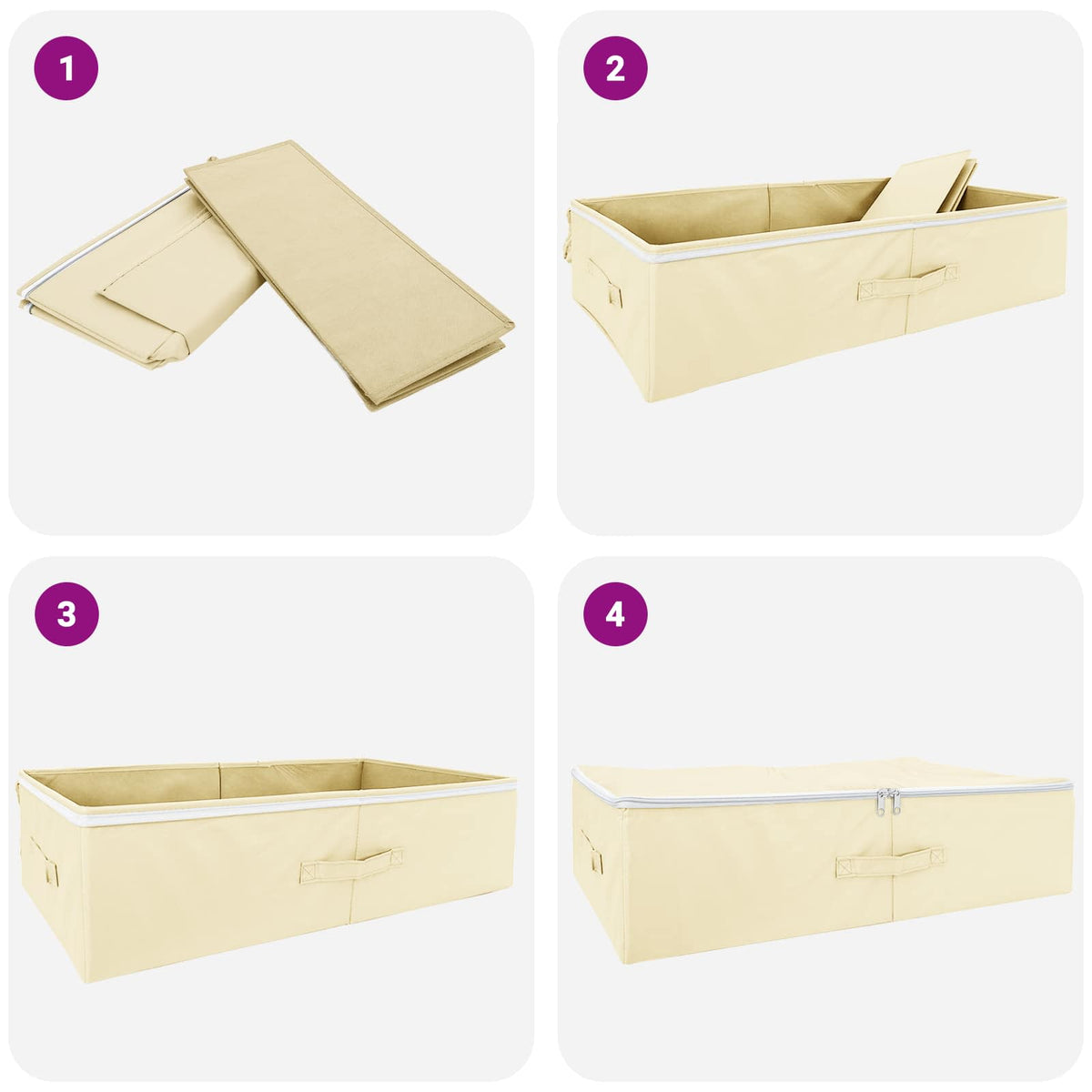 Saugojimo dėžė 24 pcs Kreminė 70 x 40 x 18 cm