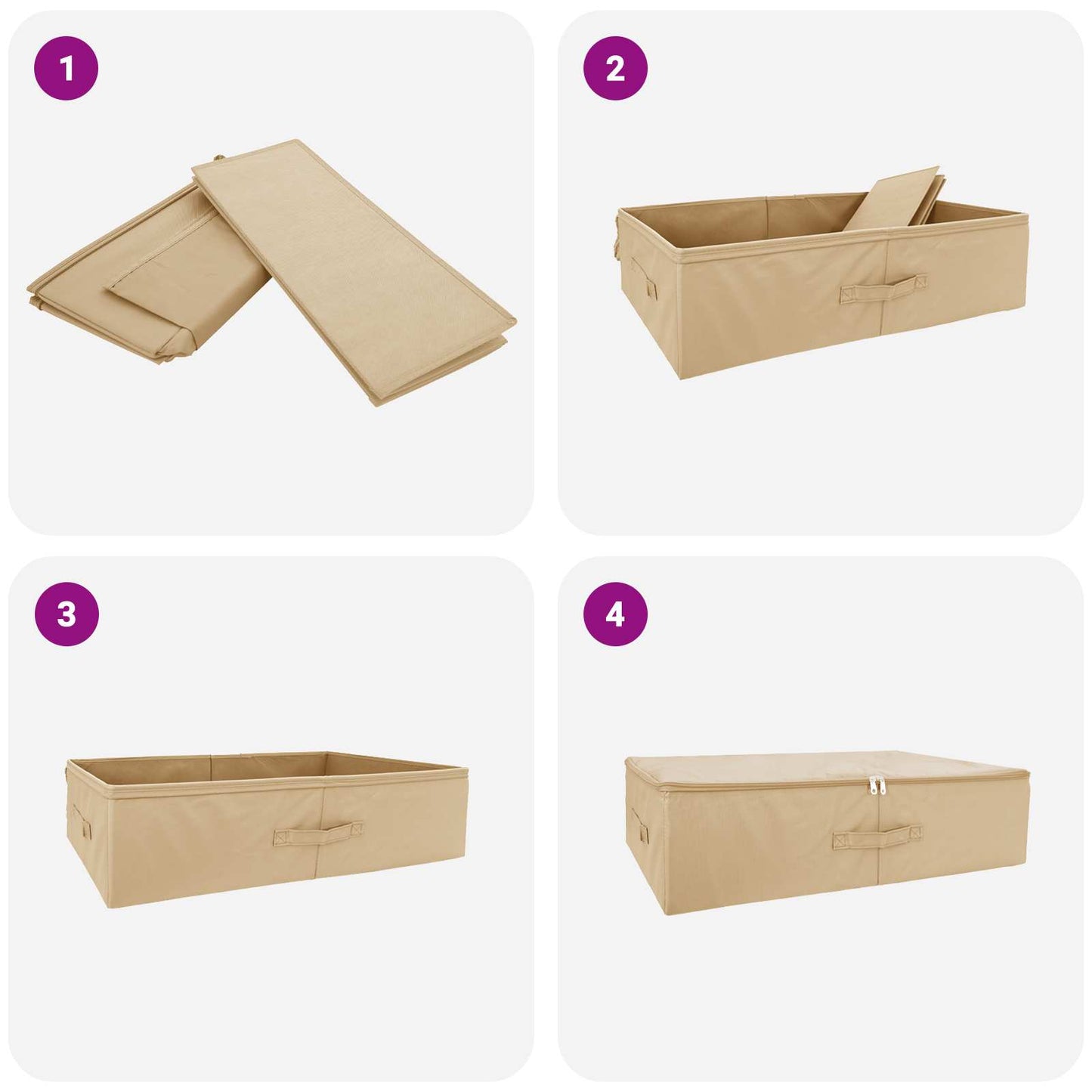 Saugojimo dėžė 24 pcs Kreminė 70 x 40 x 18 cm