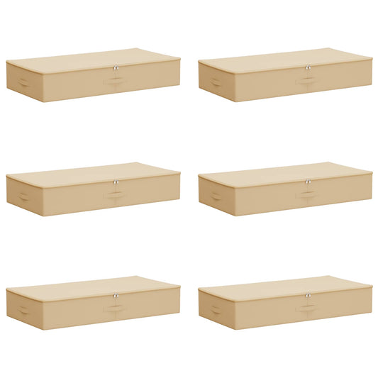 Saugojimo dėžė 6 pcs Kreminė 90 x 48 x 15 cm Neaustinis audinys