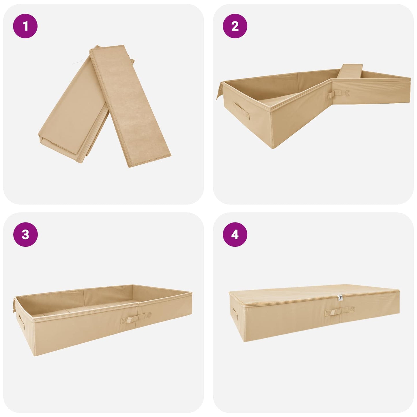 Saugojimo dėžė 6 pcs Kreminė 100 x 50 x 18 cm