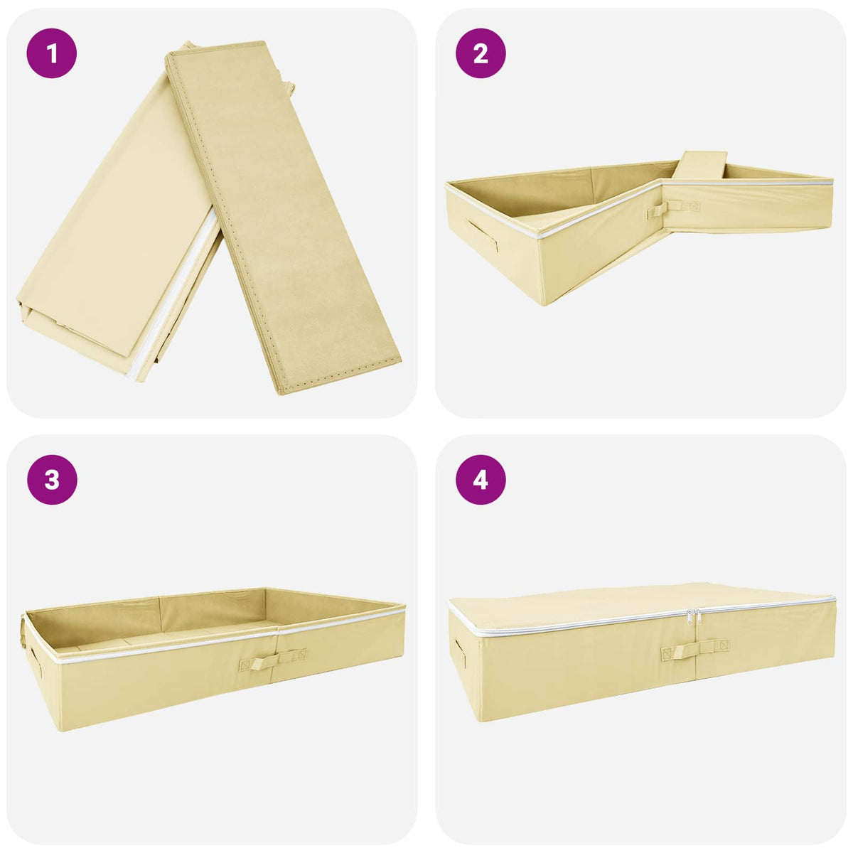 Saugojimo dėžė 24 pcs Kreminė 100 x 50 x 18 cm