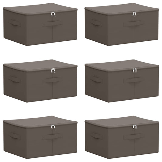 Saugojimo dėžė 6 pcs Pilka 43 x 34 x 23 cm Neaustinis audinys