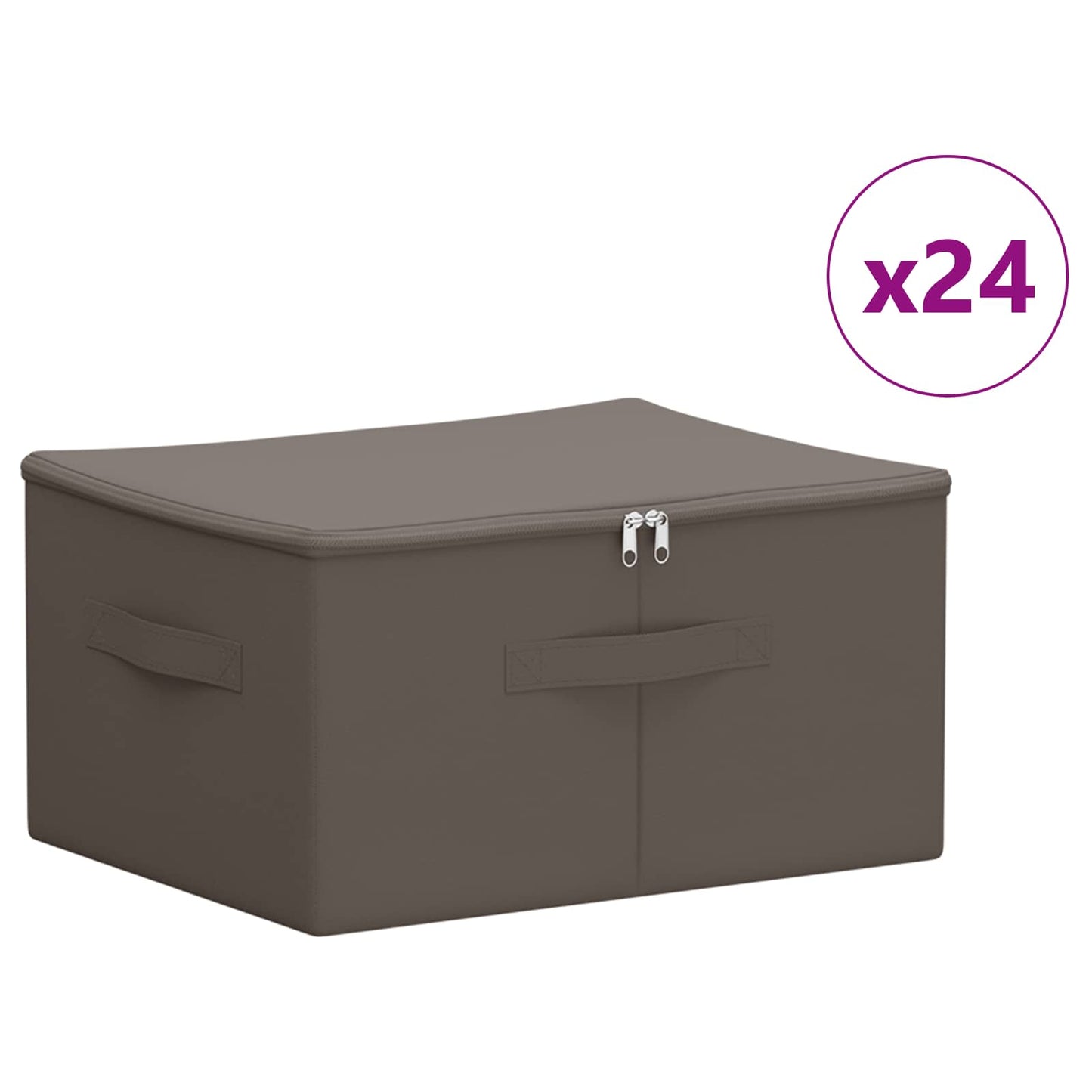 Saugojimo dėžė 24 pcs Pilka 43 x 34 x 23 cm Neaustinis audinys