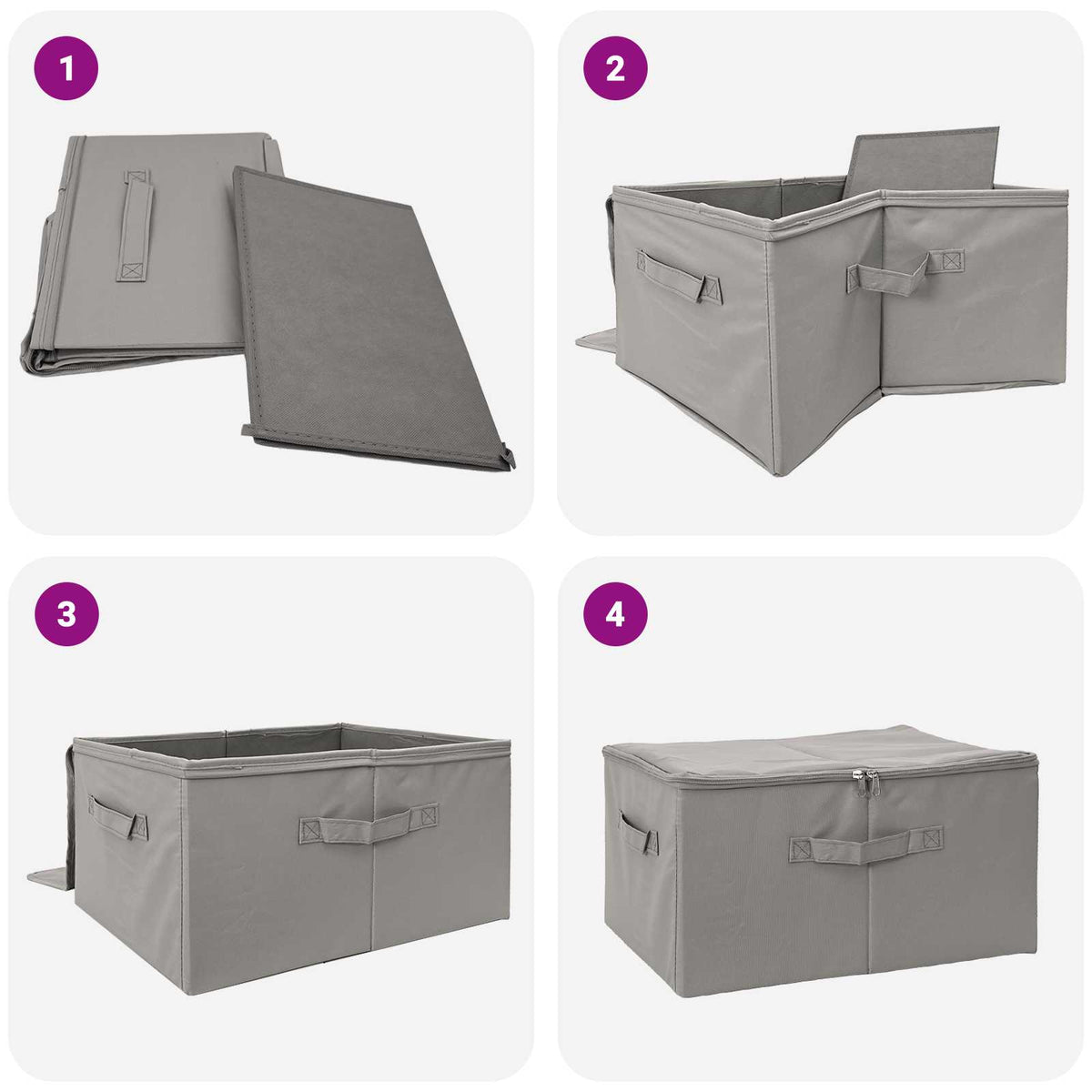 Saugojimo dėžė 24 pcs Pilka 43 x 34 x 23 cm Neaustinis audinys