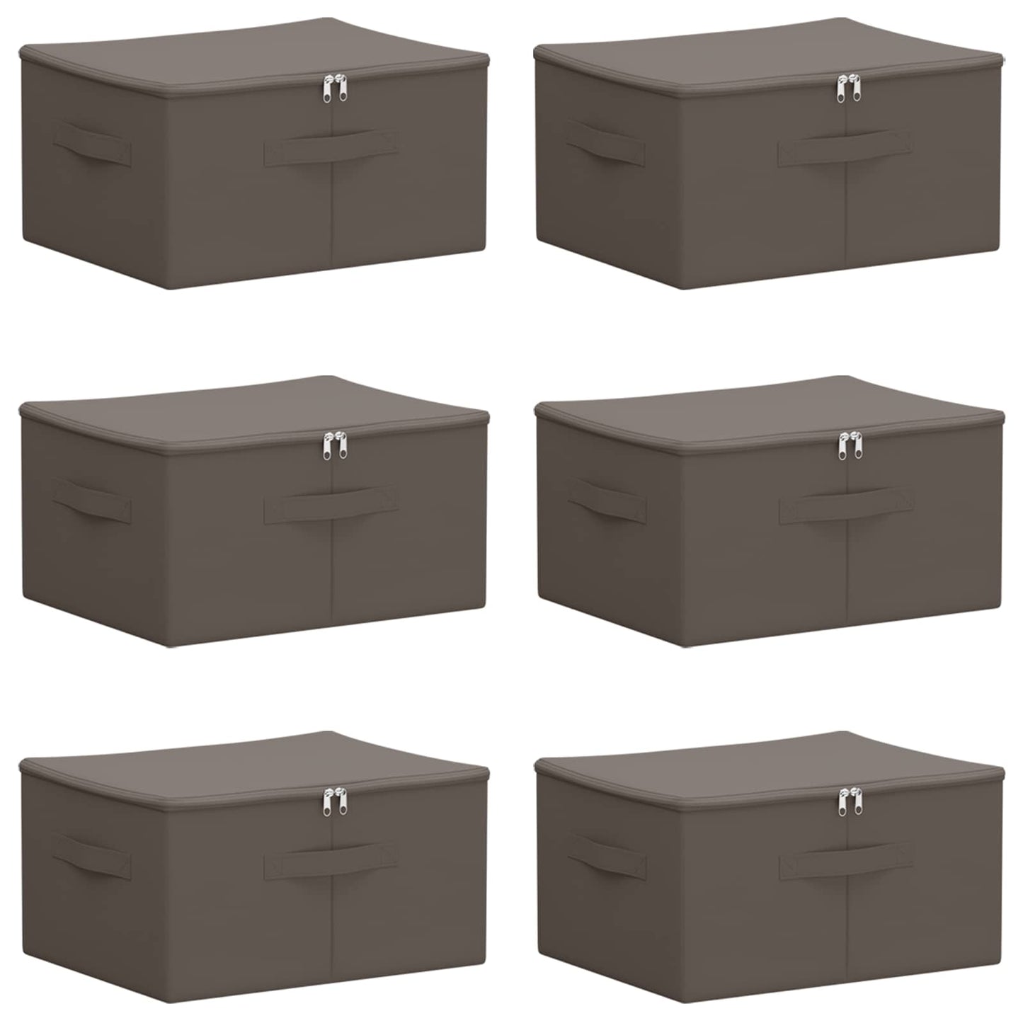 Saugojimo dėžė 6 pcs Pilka 50 x 30 x 25 cm Neaustinis audinys