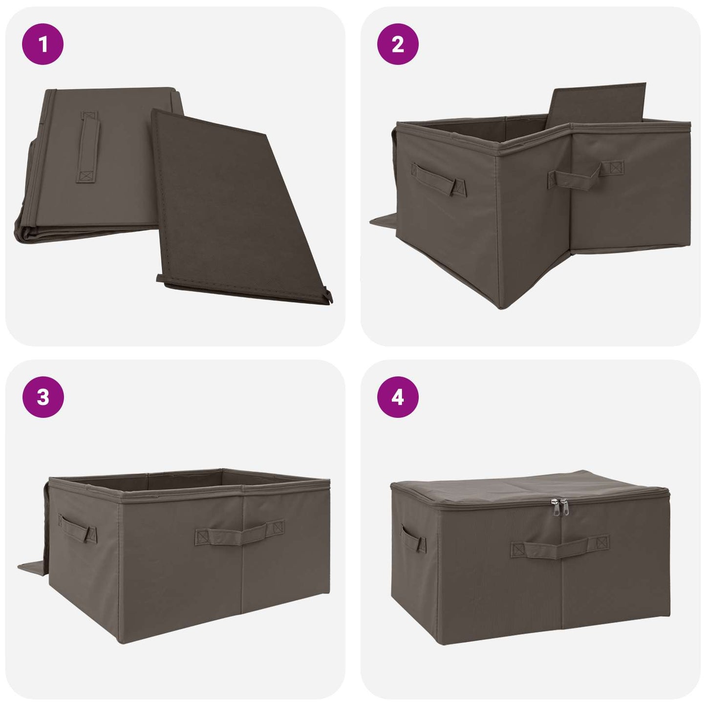 Saugojimo dėžė 24 pcs Pilka 50 x 30 x 25 cm Neaustinis audinys