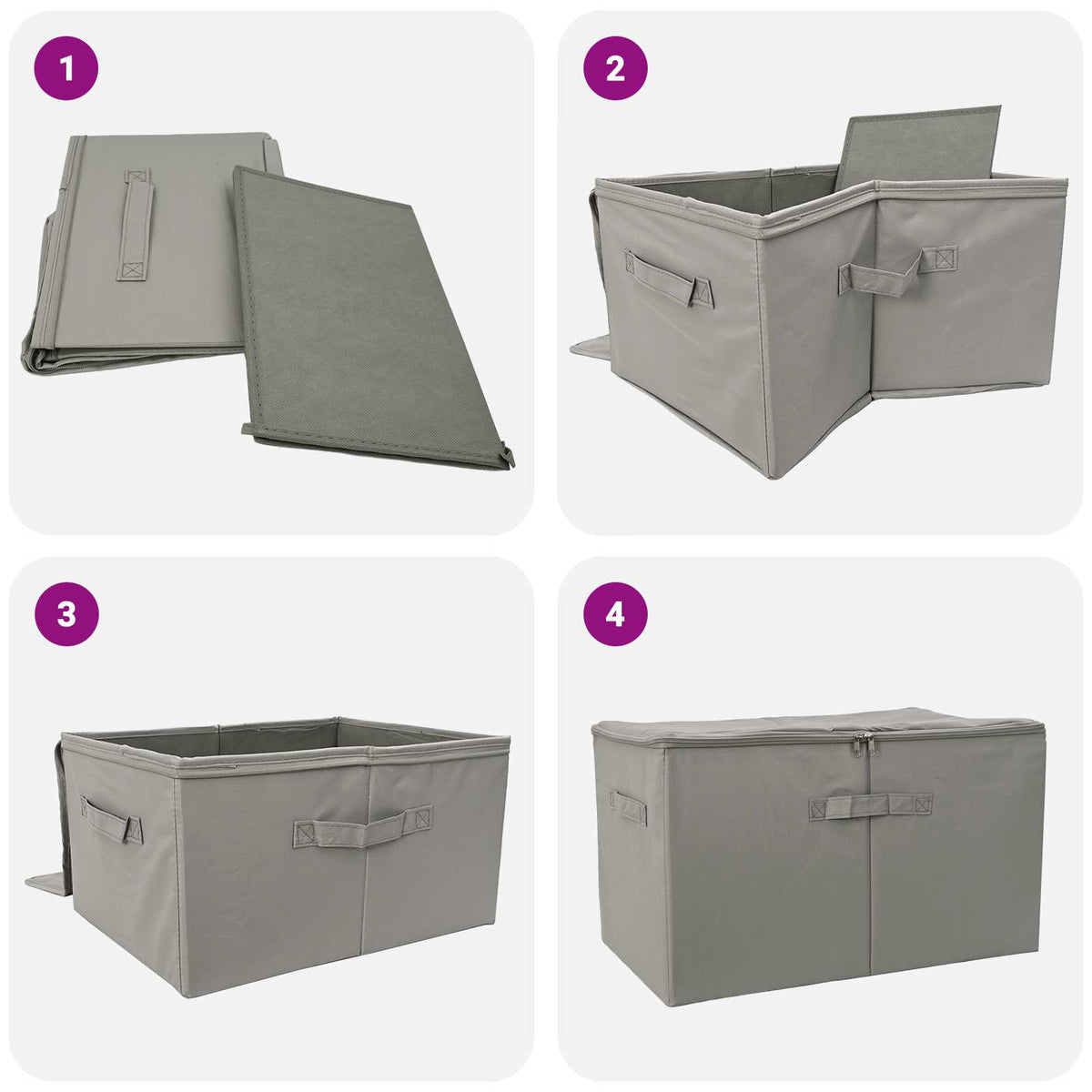 Saugojimo dėžė 24 pcs Pilka 55 x 35 x 32 cm Neaustinis audinys