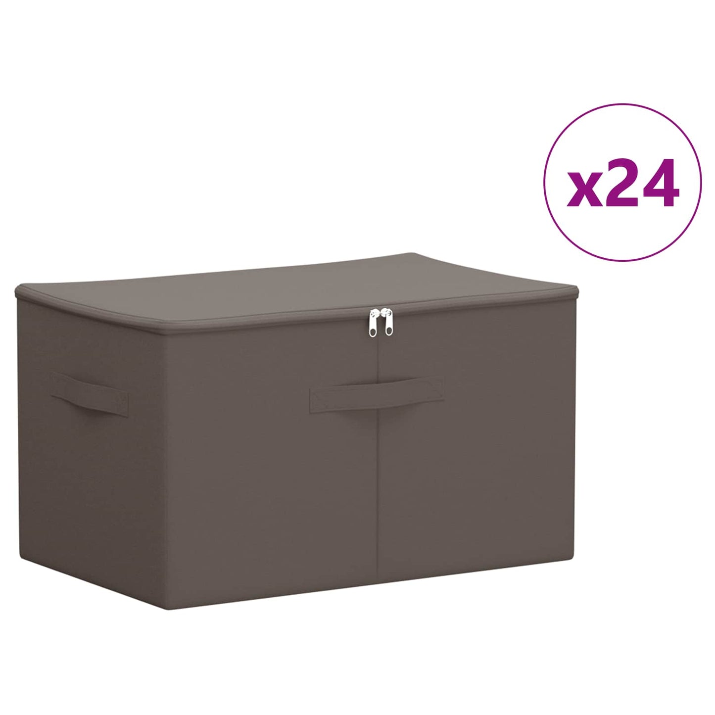 Saugojimo dėžė 24 pcs Pilka 60 x 43 x 35 cm Neaustinis audinys