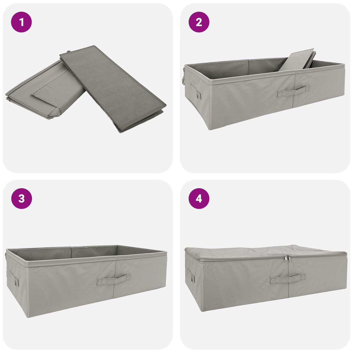 Saugojimo dėžė 24 pcs Pilka 70 x 40 x 18 cm Neaustinis audinys