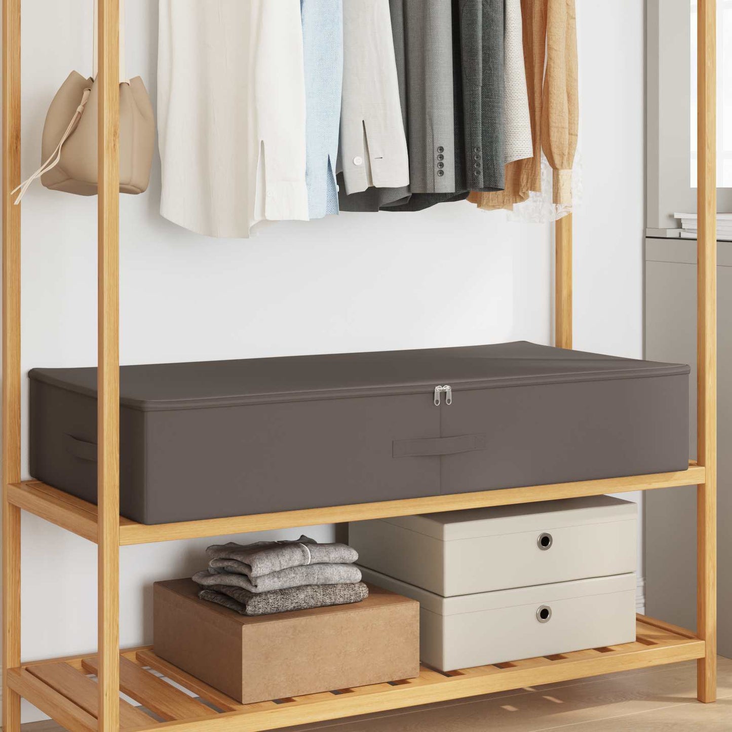 Saugojimo dėžė 24 pcs Pilka 90 x 48 x 15 cm Neaustinis audinys