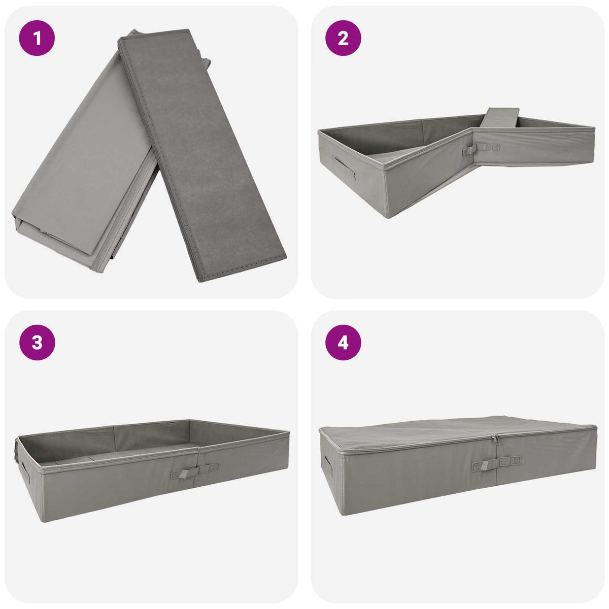 Saugojimo dėžė 24 pcs Pilka 90 x 48 x 15 cm Neaustinis audinys
