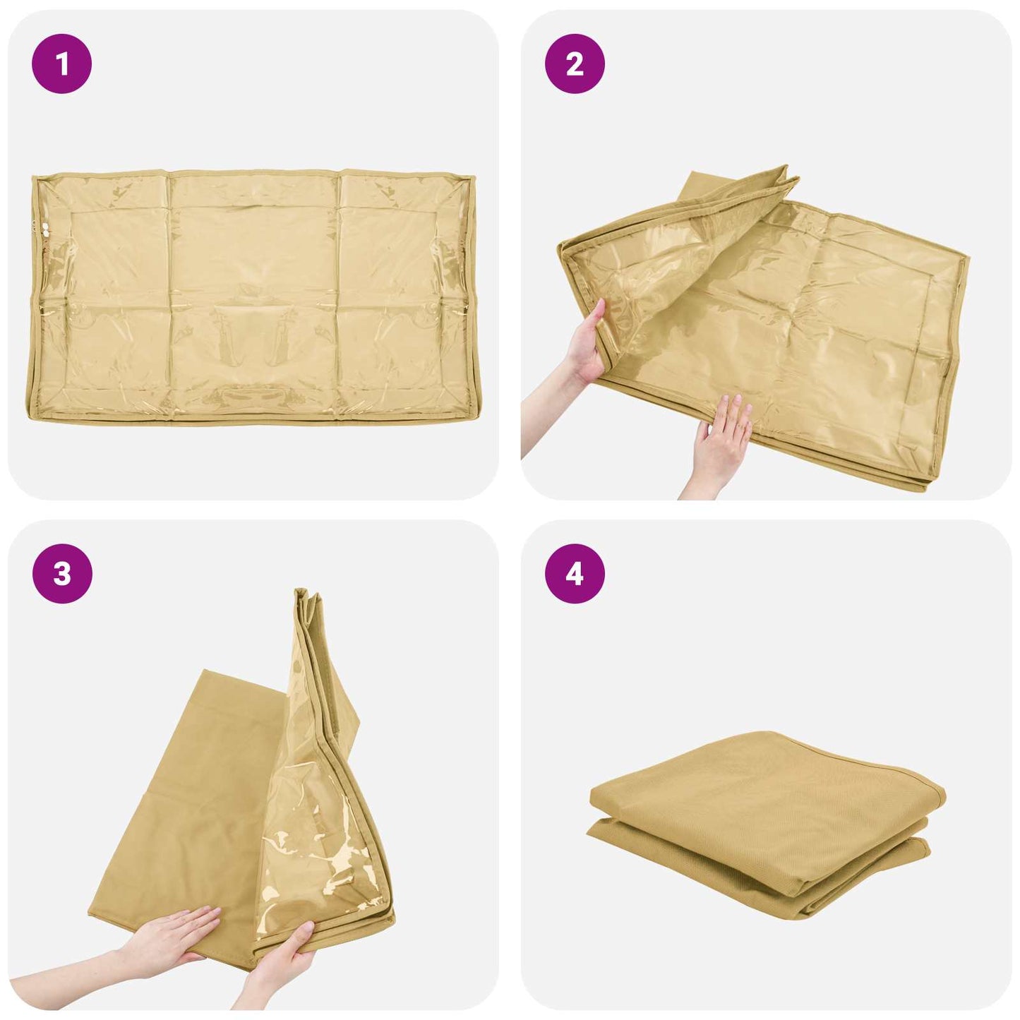 Saugojimo dėžė su permatomu viršutiniu langu 6 pcs Kreminė
