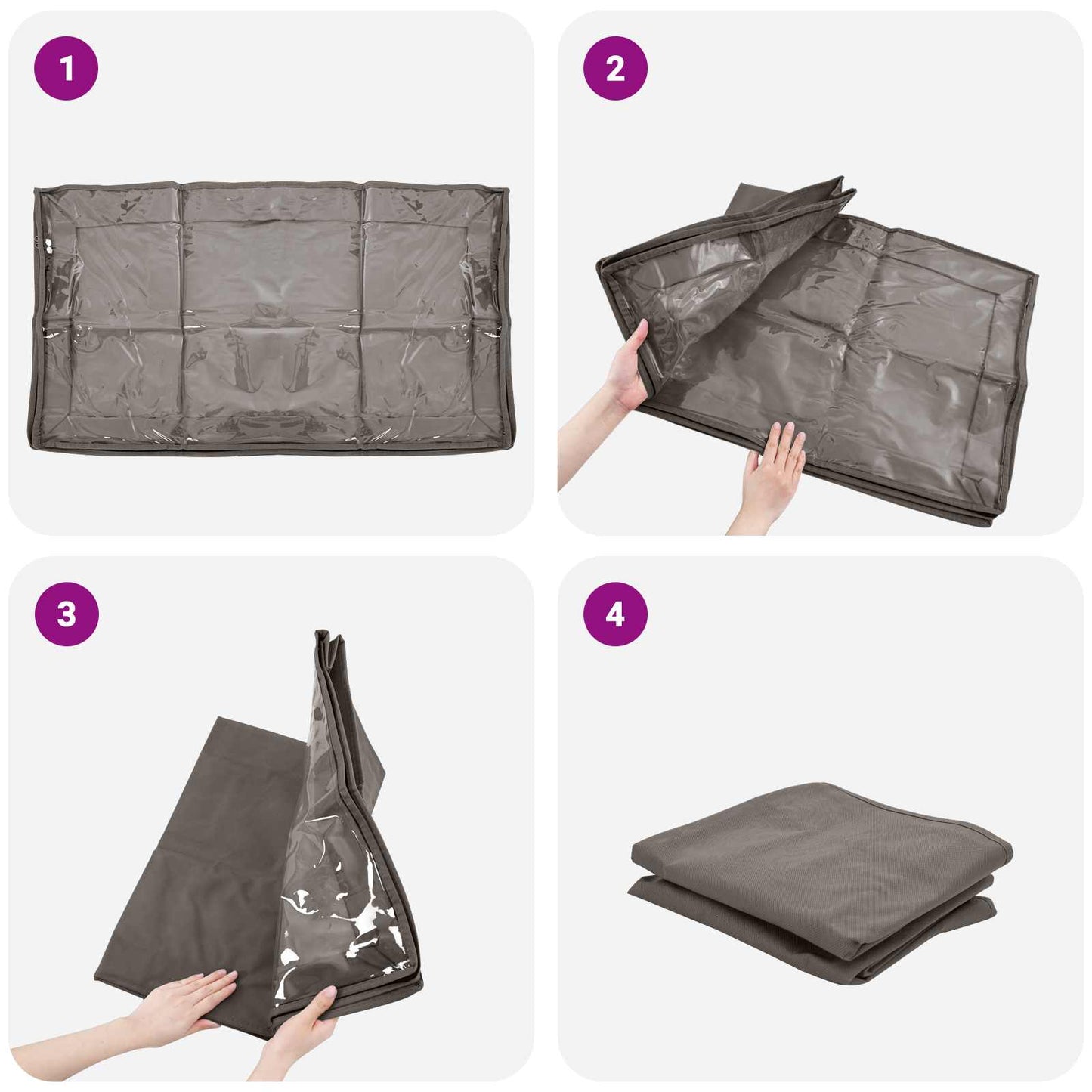 Saugojimo dėžė su permatomu viršutiniu langu 6 pcs Pilka