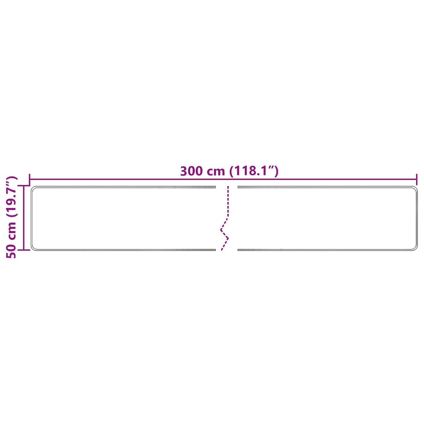 Kilimas Spauda Kreminė 300 x 50 cm Poliesteris ir PVC