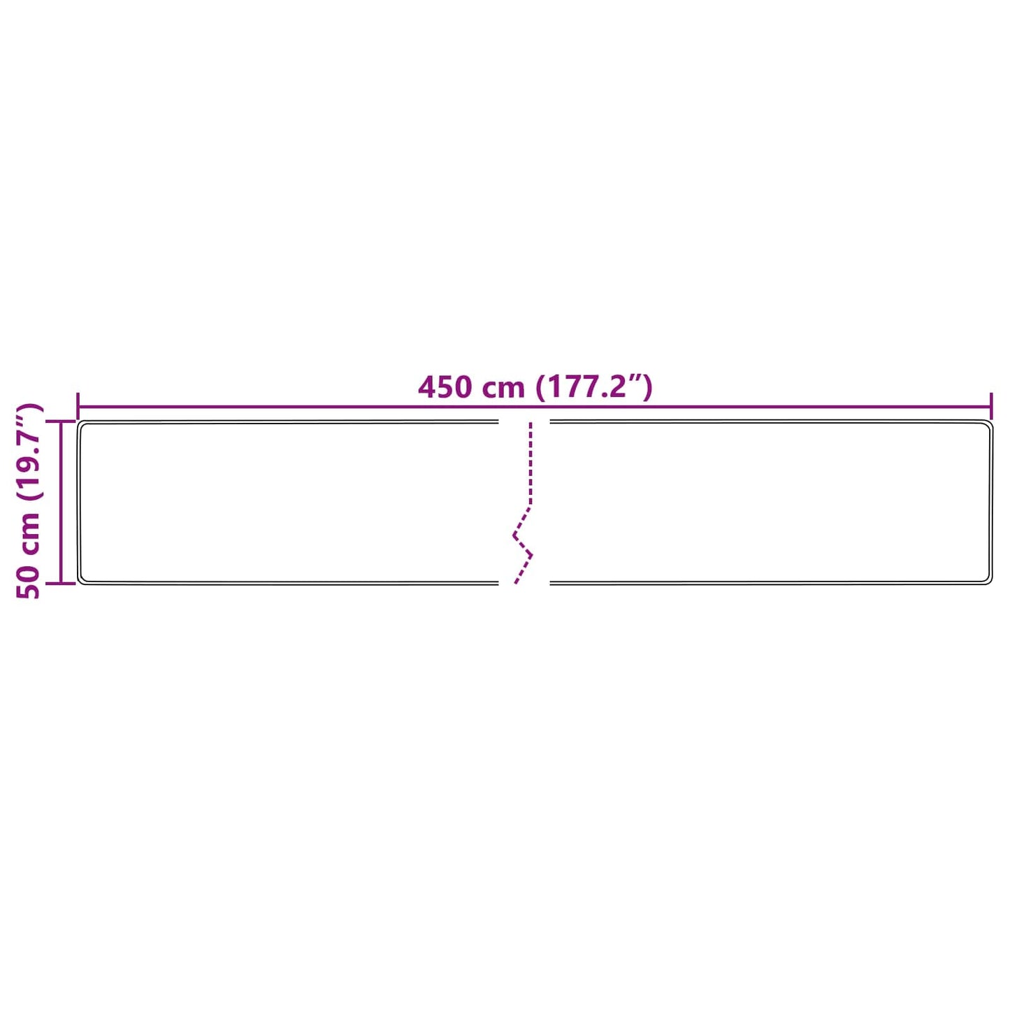 Kilimas Spauda Kreminė 450 x 50 cm Poliesteris ir PVC