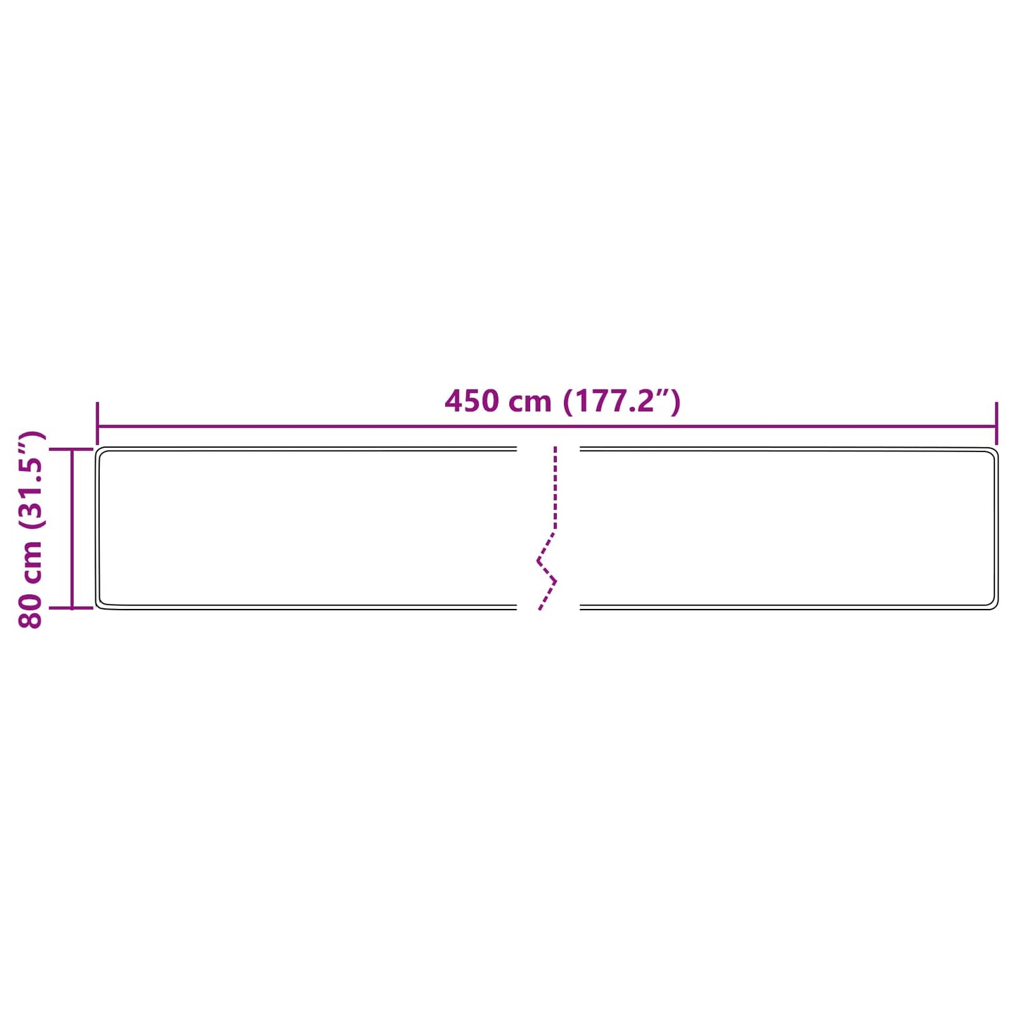 Kilimas Spauda Kreminė 450 x 80 cm Poliesteris ir PVC