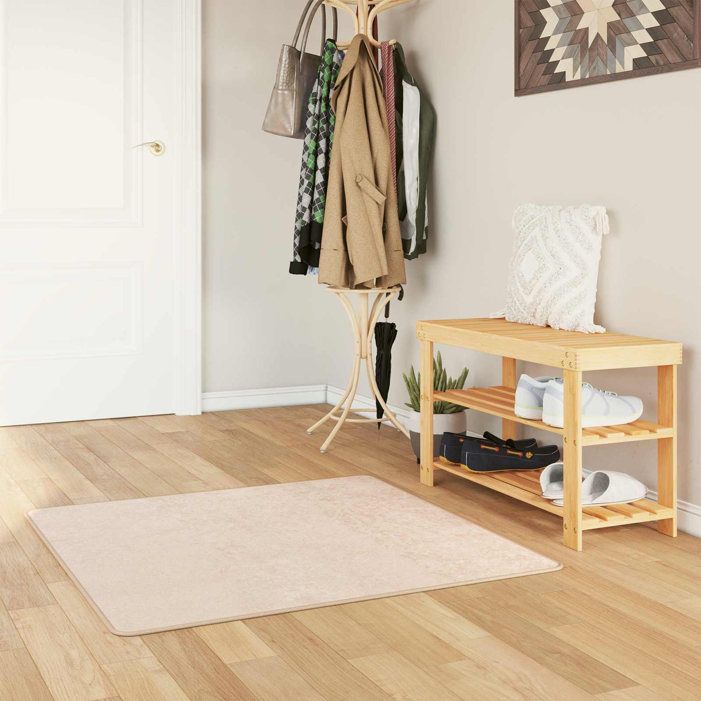Kilimas Spauda Kreminė 100 x 100 cm Poliesteris ir PVC