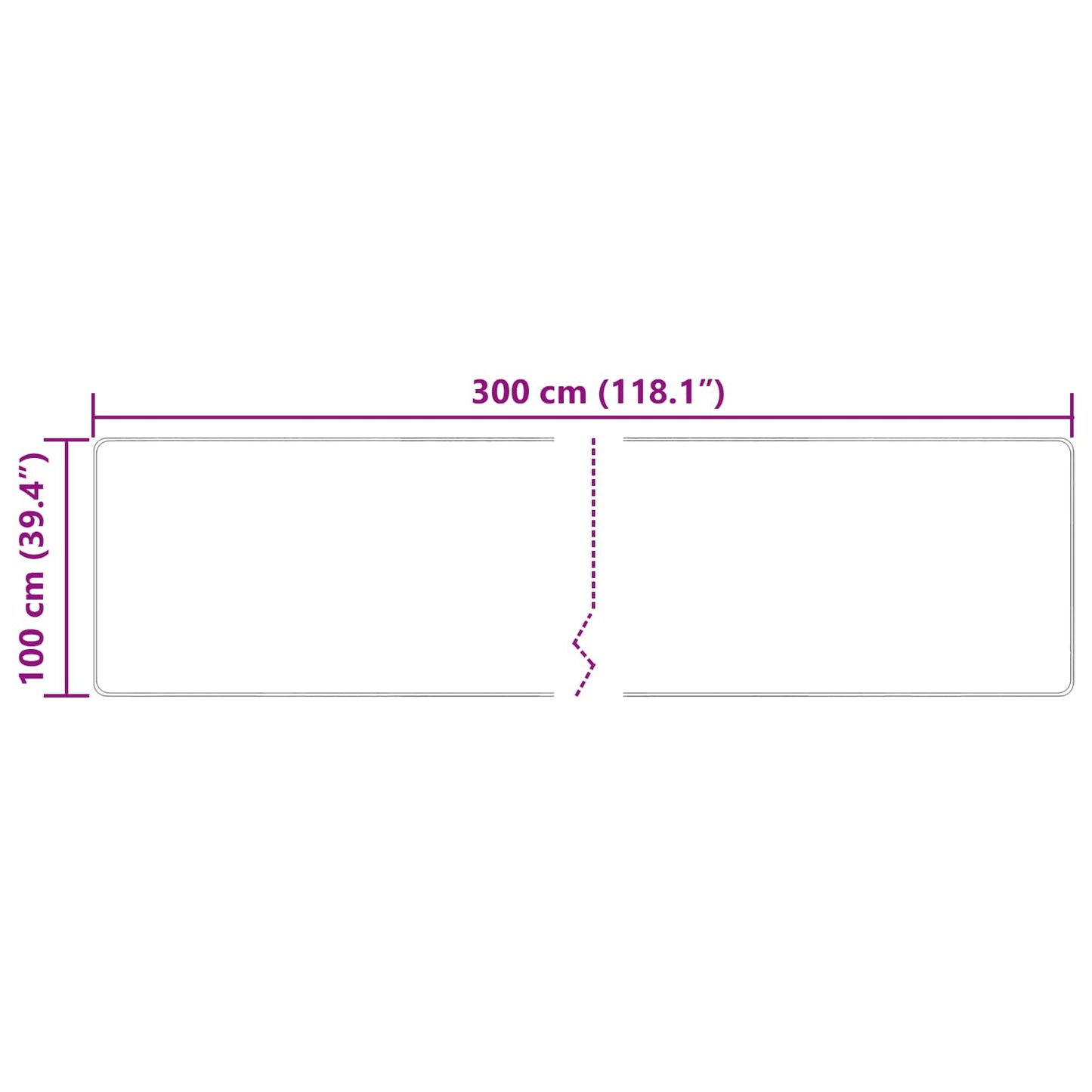 Kilimas Spauda Kreminė 300 x 100 cm Poliesteris ir PVC