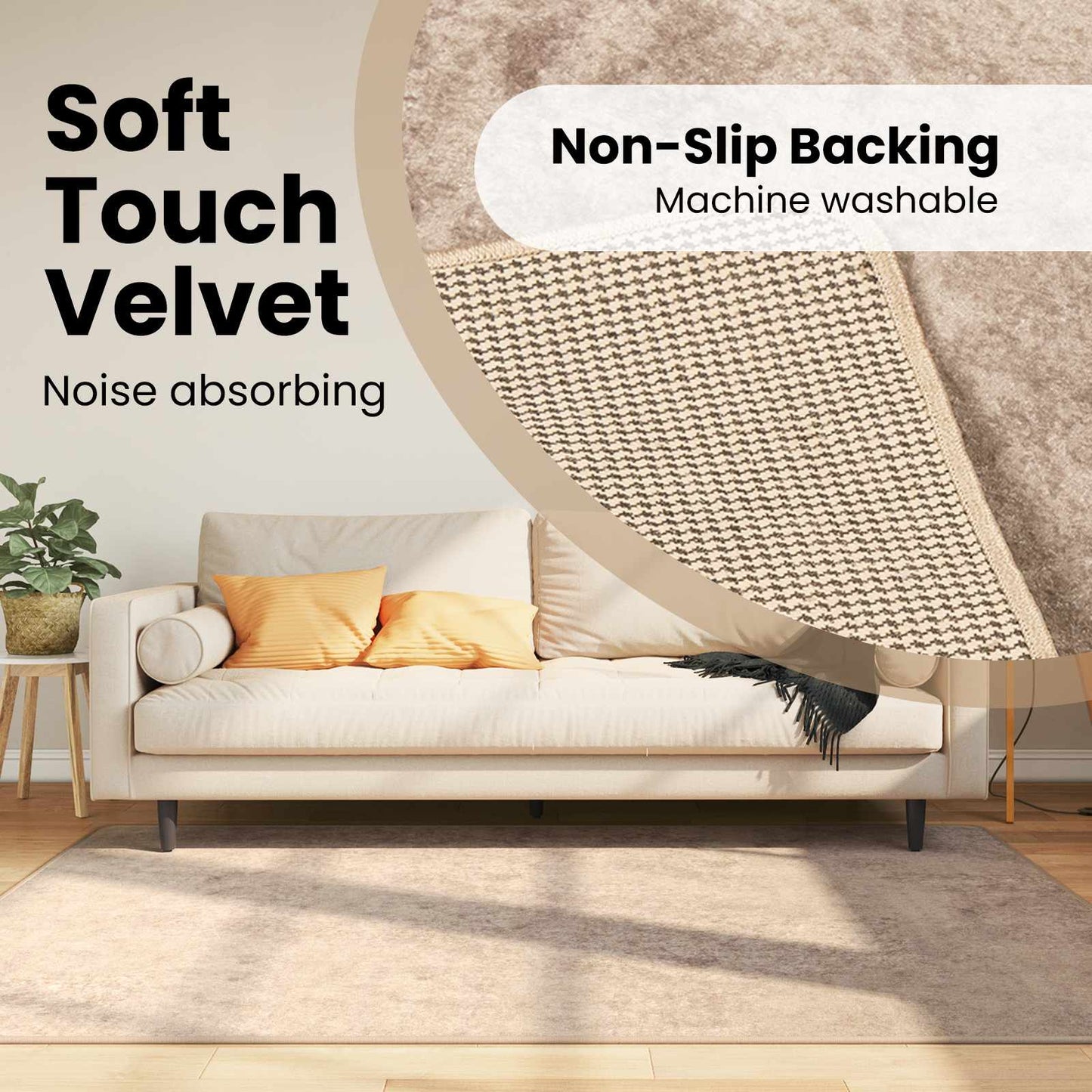 Kilimėlis MARSA Smėlio 120 x 170 cm Poliesteris ir PVC