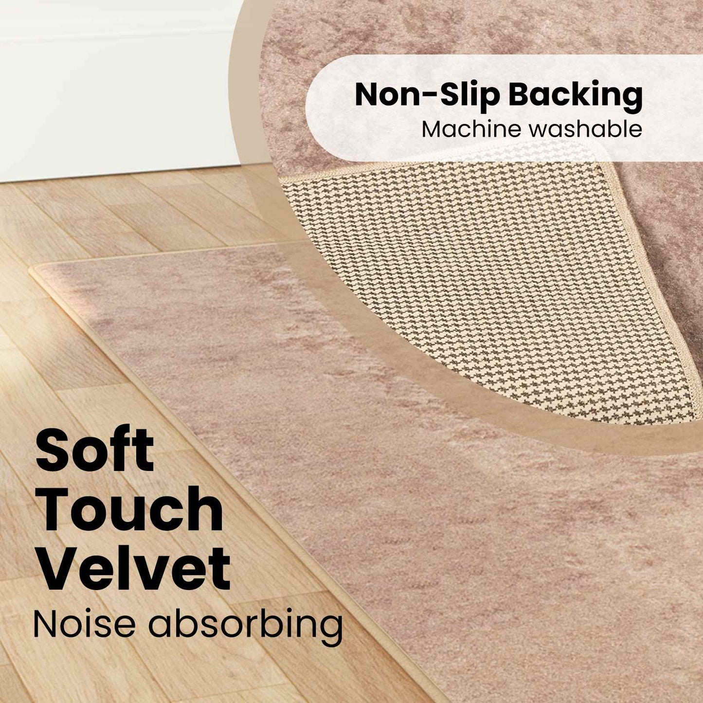 Kilimėlis MARSA Smėlio 100 x 250 cm Poliesteris ir PVC