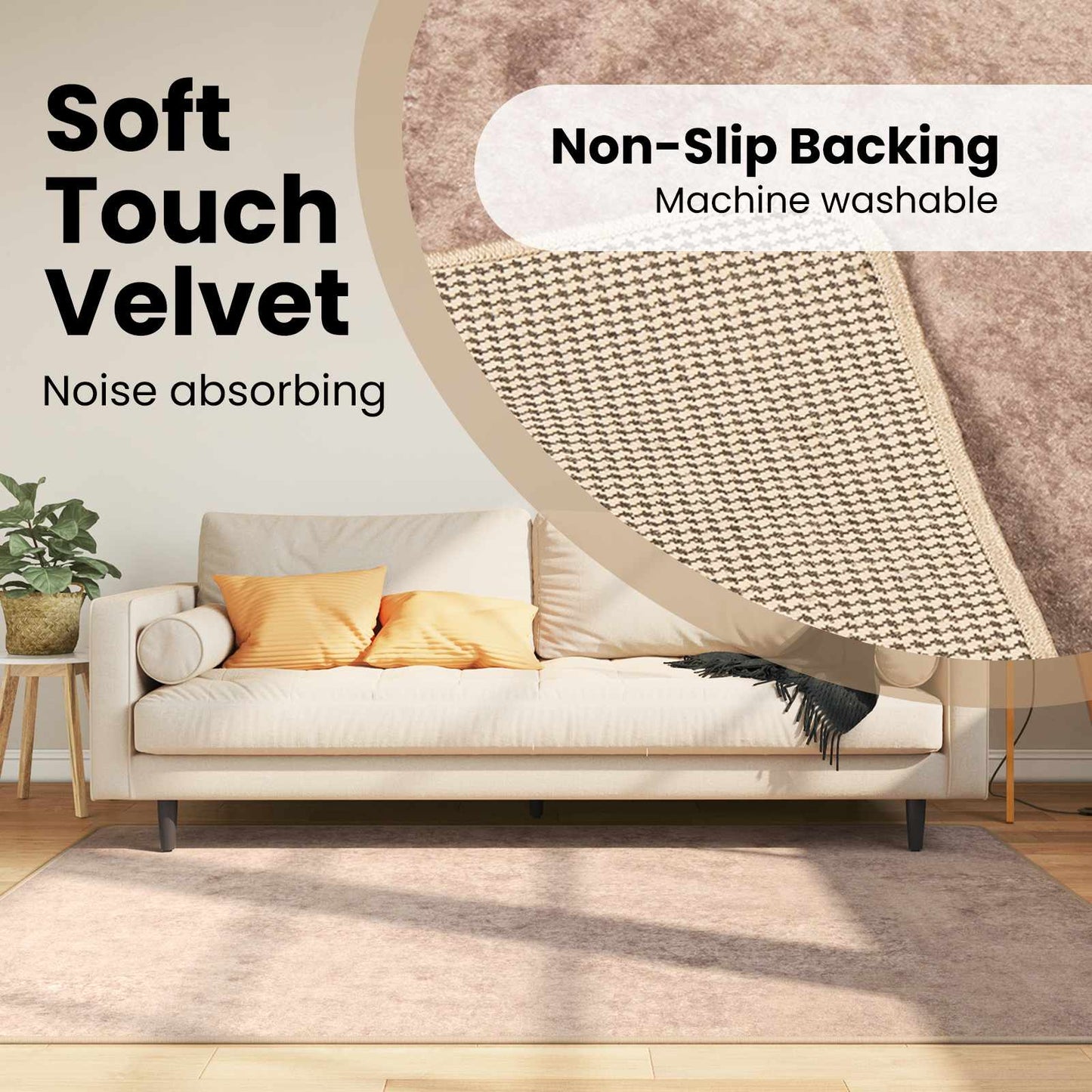 Kilimėlis MARSA Smėlio 120 x 170 cm Poliesteris ir PVC