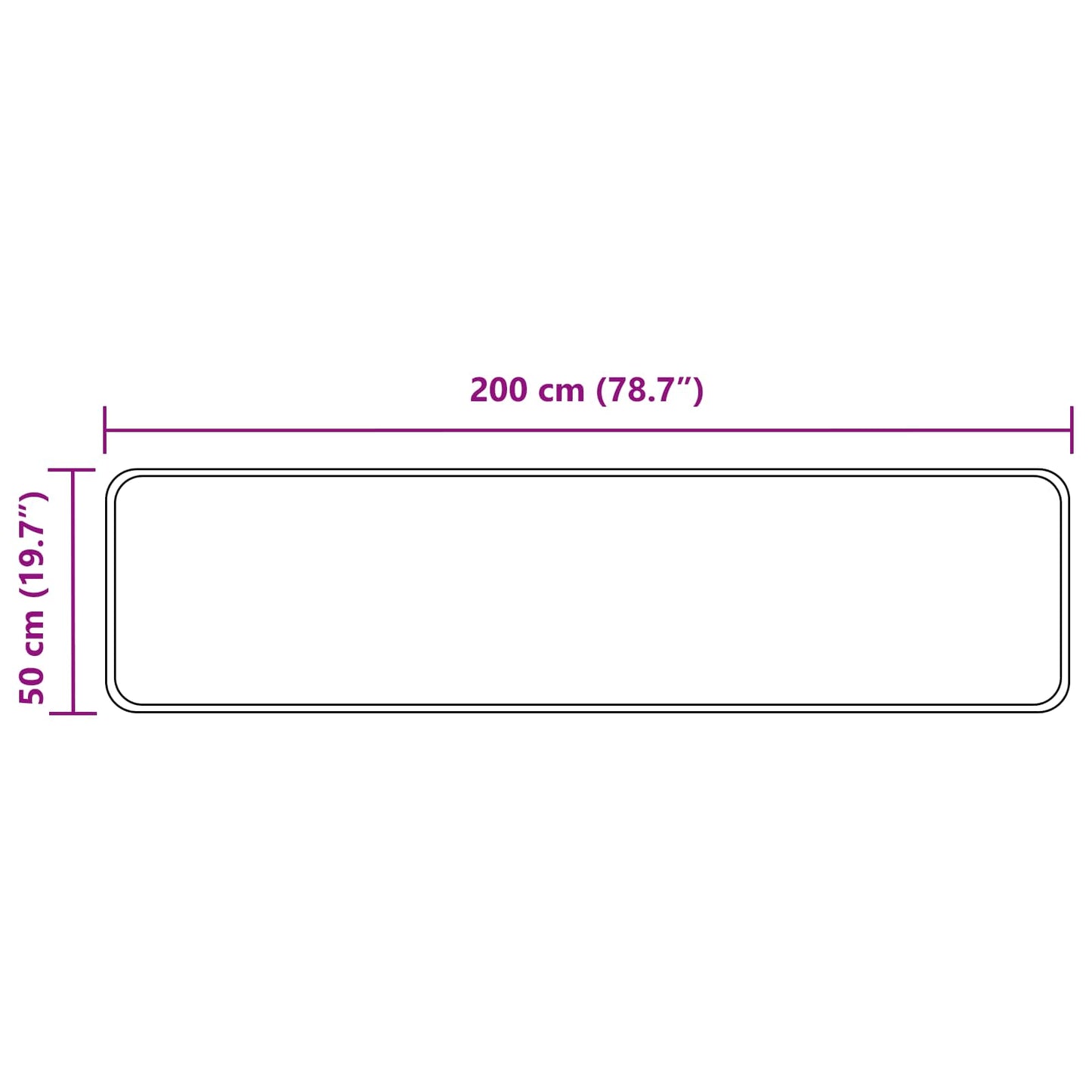 Kilimėlis MARSA Pilka 200 x 50 cm Poliesteris ir PVC