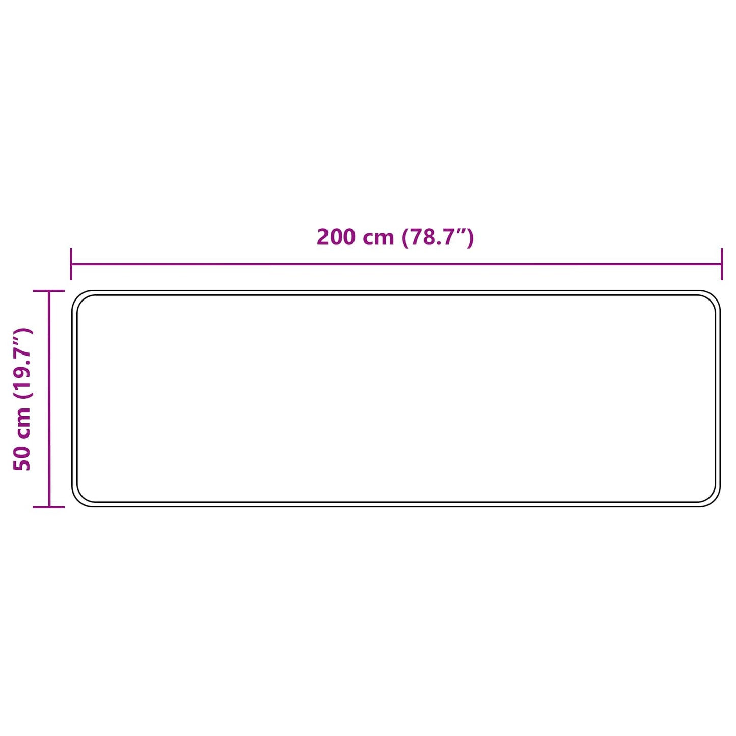 Kilimėlis MARSA Įvairiaspalvis 50 x 200 cm Poliesteris ir PVC