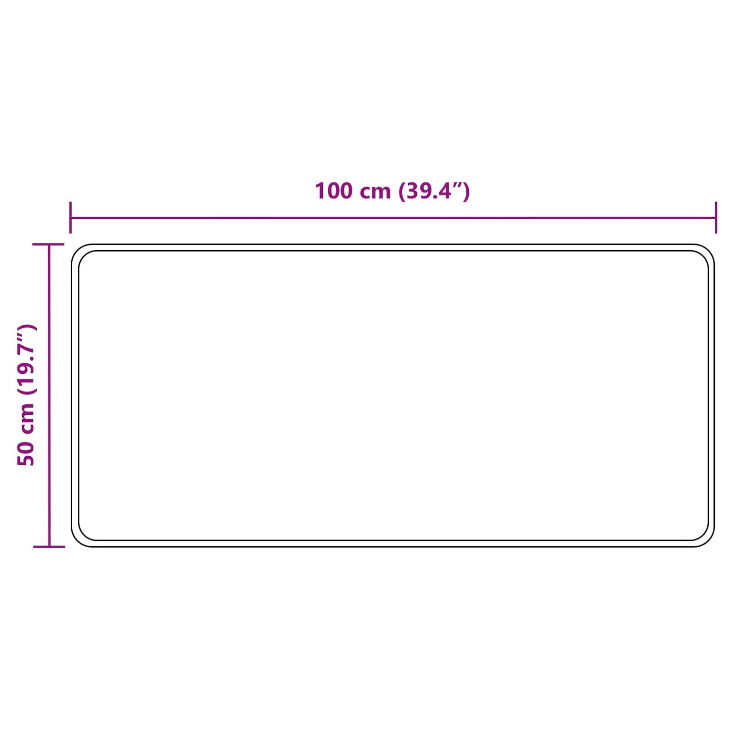 Kilimėlis MARSA Juodas 50 x 100 cm Poliesteris ir PVC