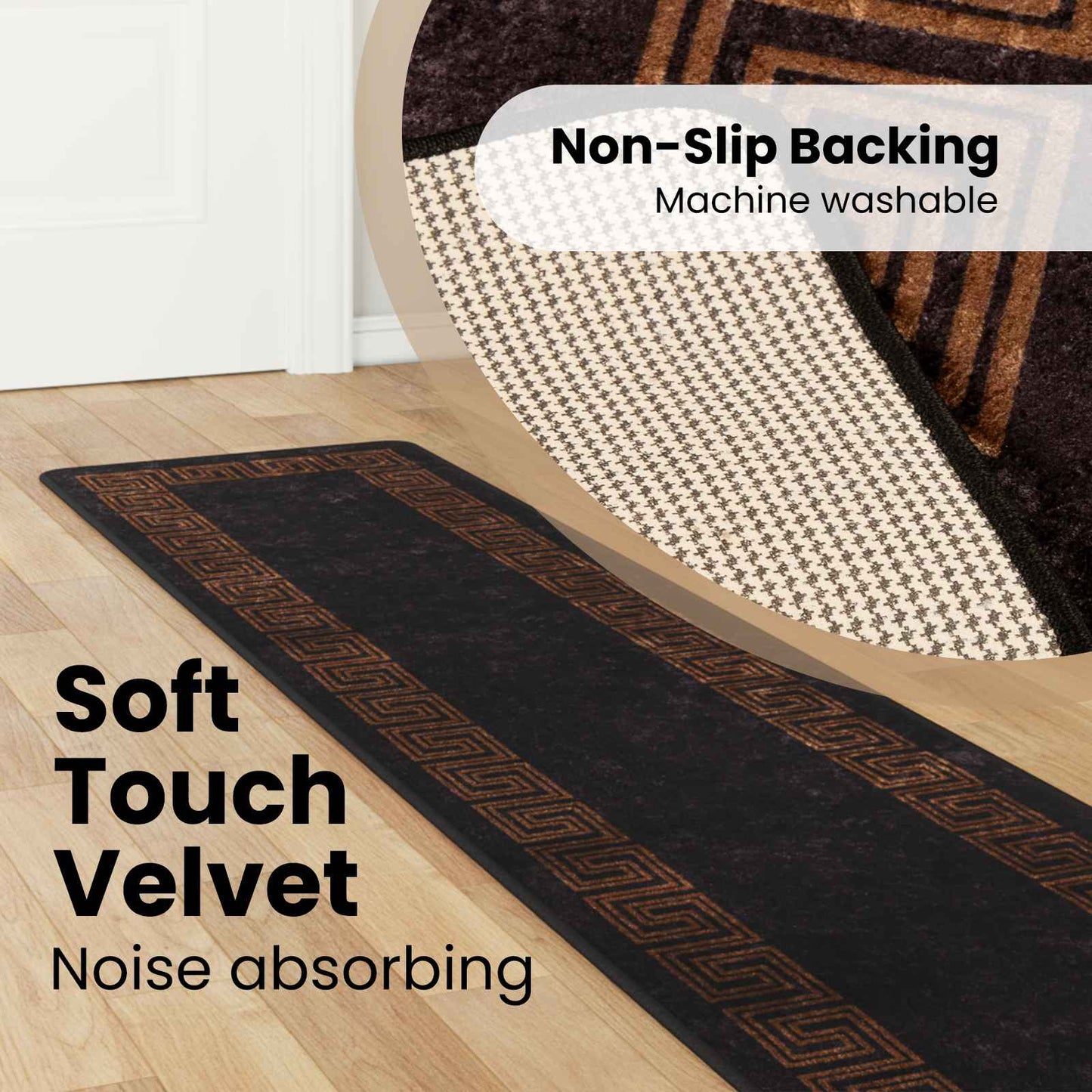 Kilimėlis MARSA Juodas 50 x 300 cm Poliesteris ir PVC