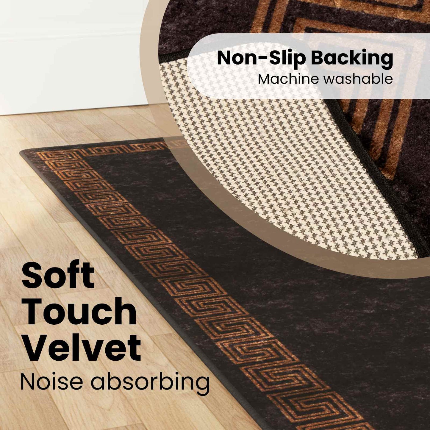 Kilimėlis MARSA Juodas 80 x 250 cm Poliesteris ir PVC