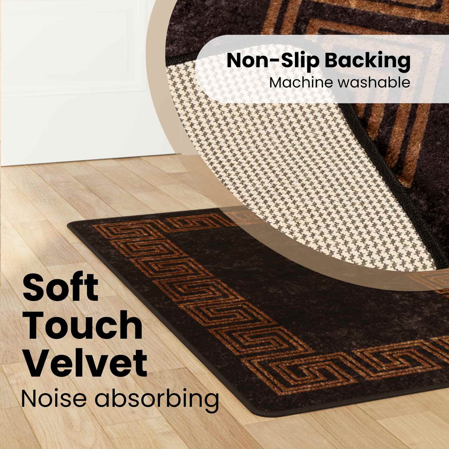 Kilimėlis MARSA Juodas 100 x 150 cm Poliesteris ir PVC