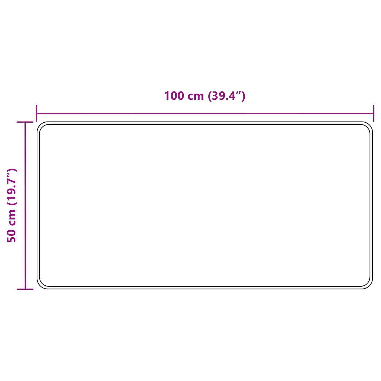 Kilimėlis MARSA Juodas 50 x 100 cm Poliesteris ir PVC