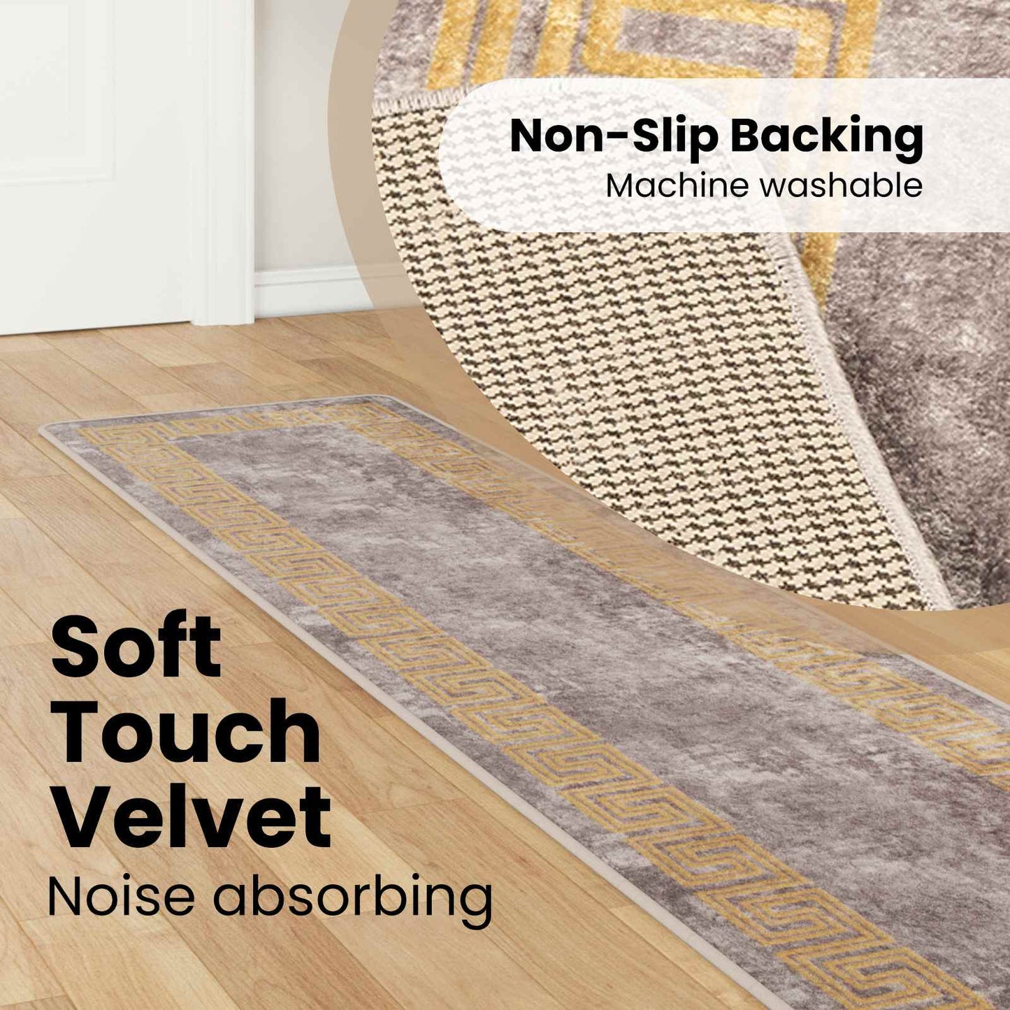 Kilimėlis MARSA Pilka 50 x 350 cm Poliesteris ir PVC
