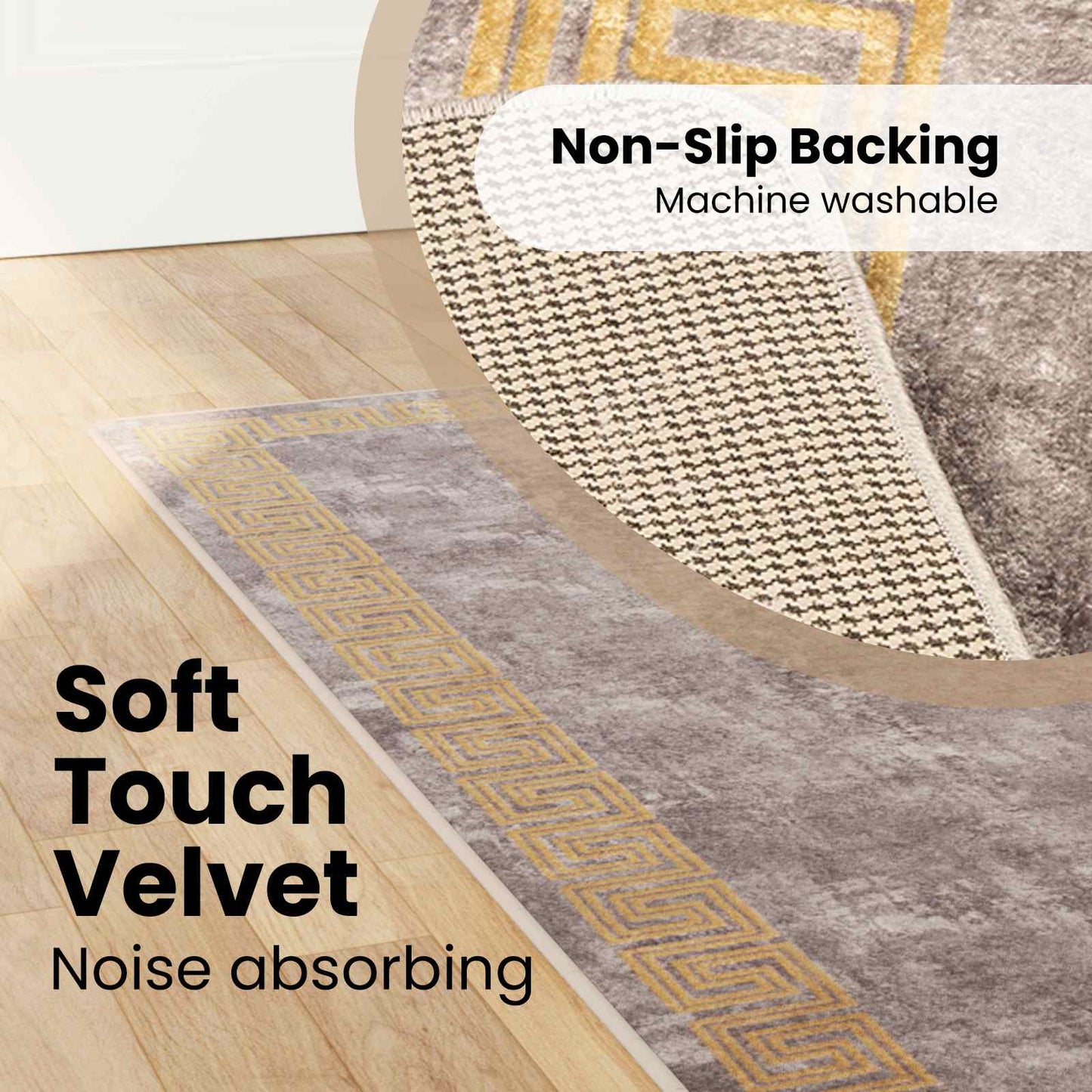 Kilimėlis MARSA Pilka 80 x 350 cm Poliesteris ir PVC