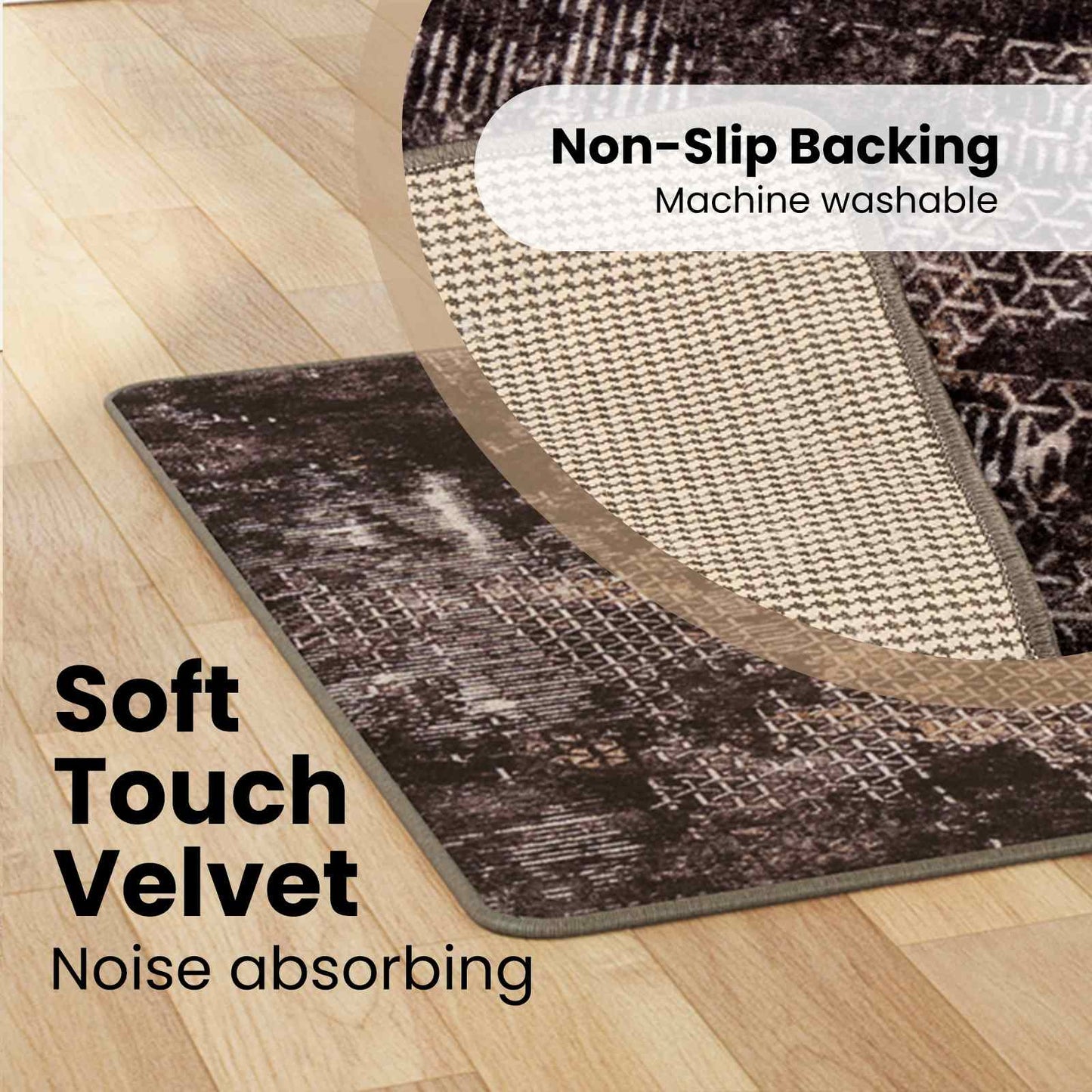 Kilimėlis MARSA Juodas 100 x 100 cm Poliesteris ir PVC