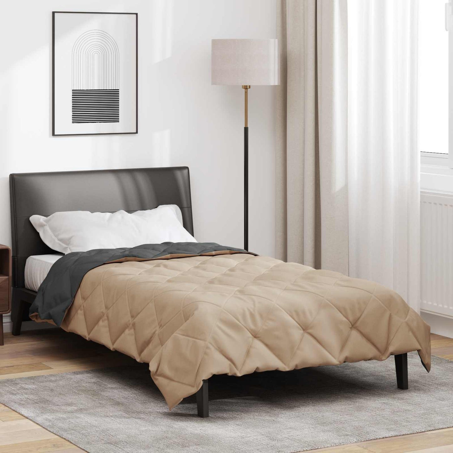 Pilna metų antklodė Antracito ir taupe 200 x 135 cm