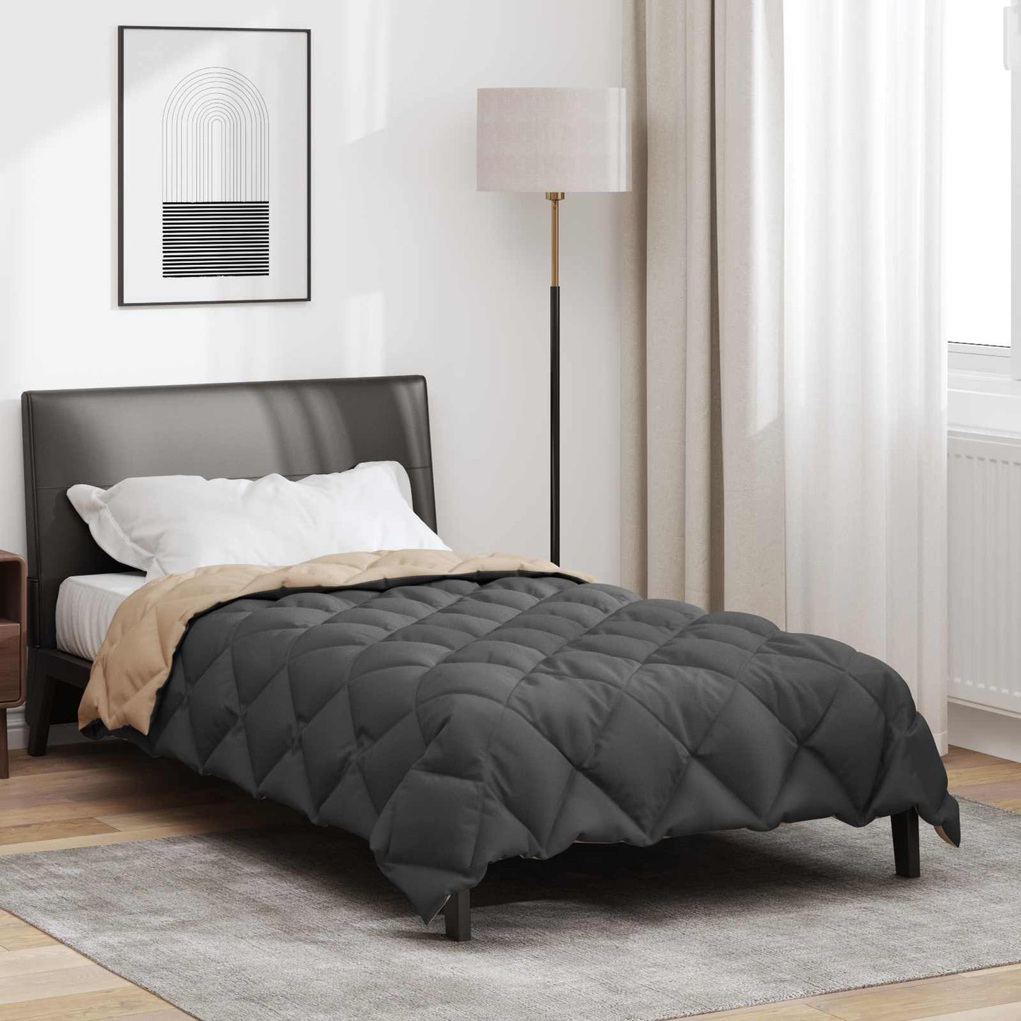 Žiemos antklodė Antracito ir taupe 200 x 140 cm Mikropluoštas