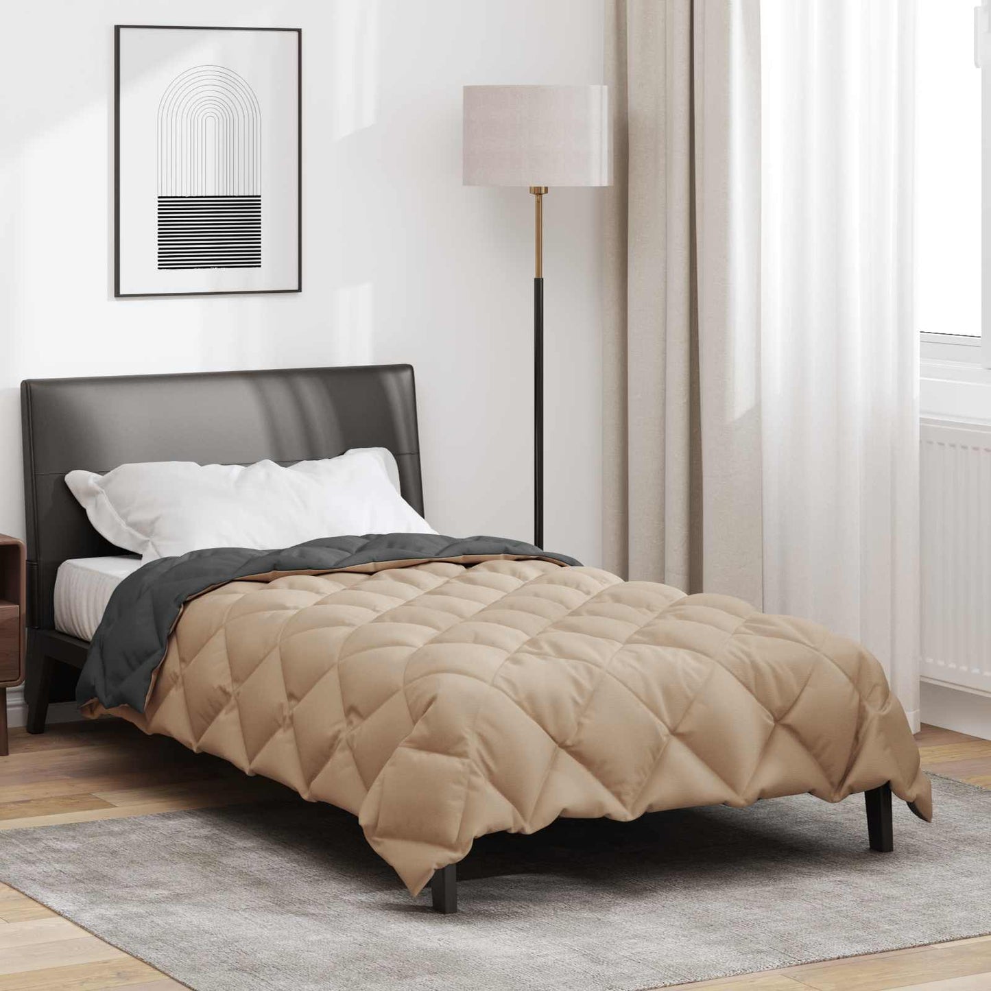 Žiemos antklodė Antracito ir taupe 220 x 135 cm Mikropluoštas