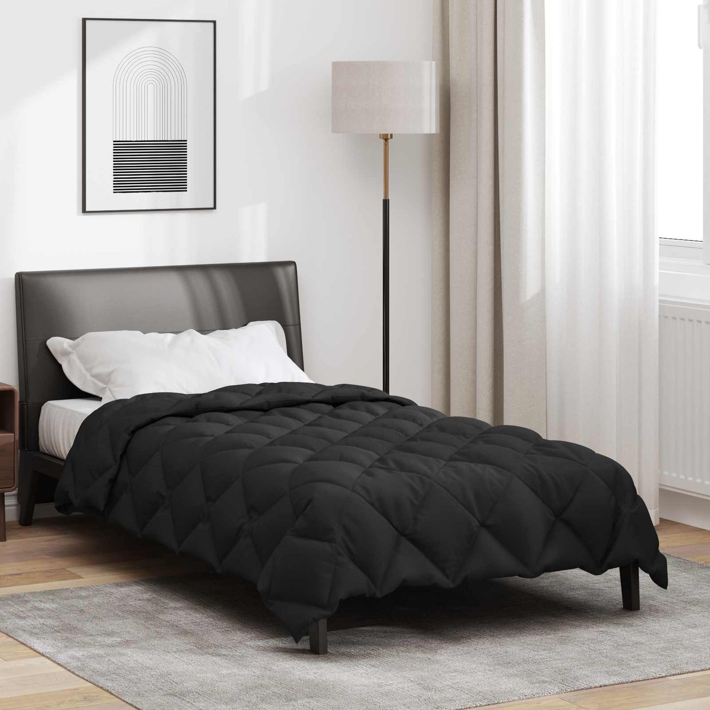 Žiemos antklodė Juoda 200 x 135 cm Mikropluoštas