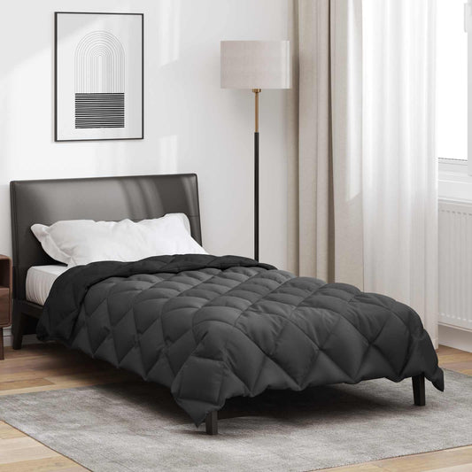 Žiemos antklodė Juoda ir Antracitas 220 x 135 cm Mikropluoštas