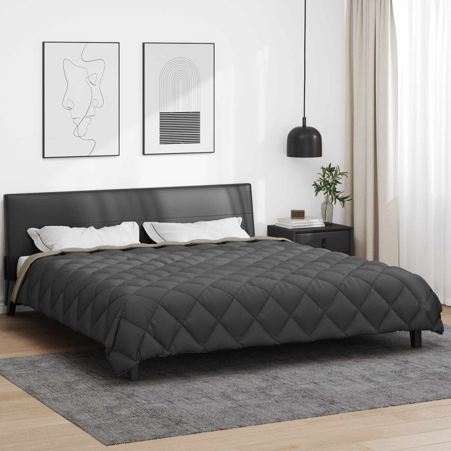 Žiemos antklodė Šviesiai pilka ir antracito 200 x 200 cm