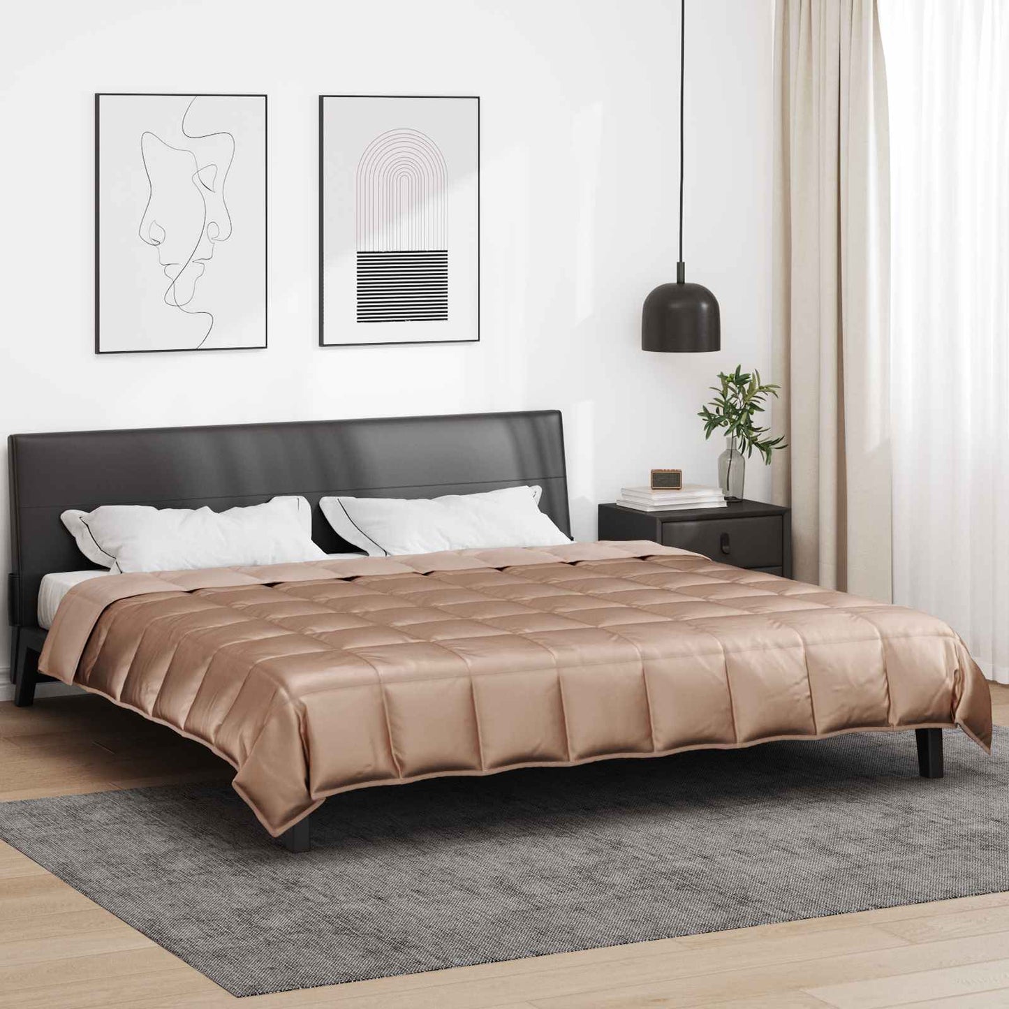 Pilna metų antklodė Auksinė 200 x 200 cm Satin ir mikropluoštas